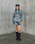 Womens Mini Denim Skirt - Special Collection - Blue