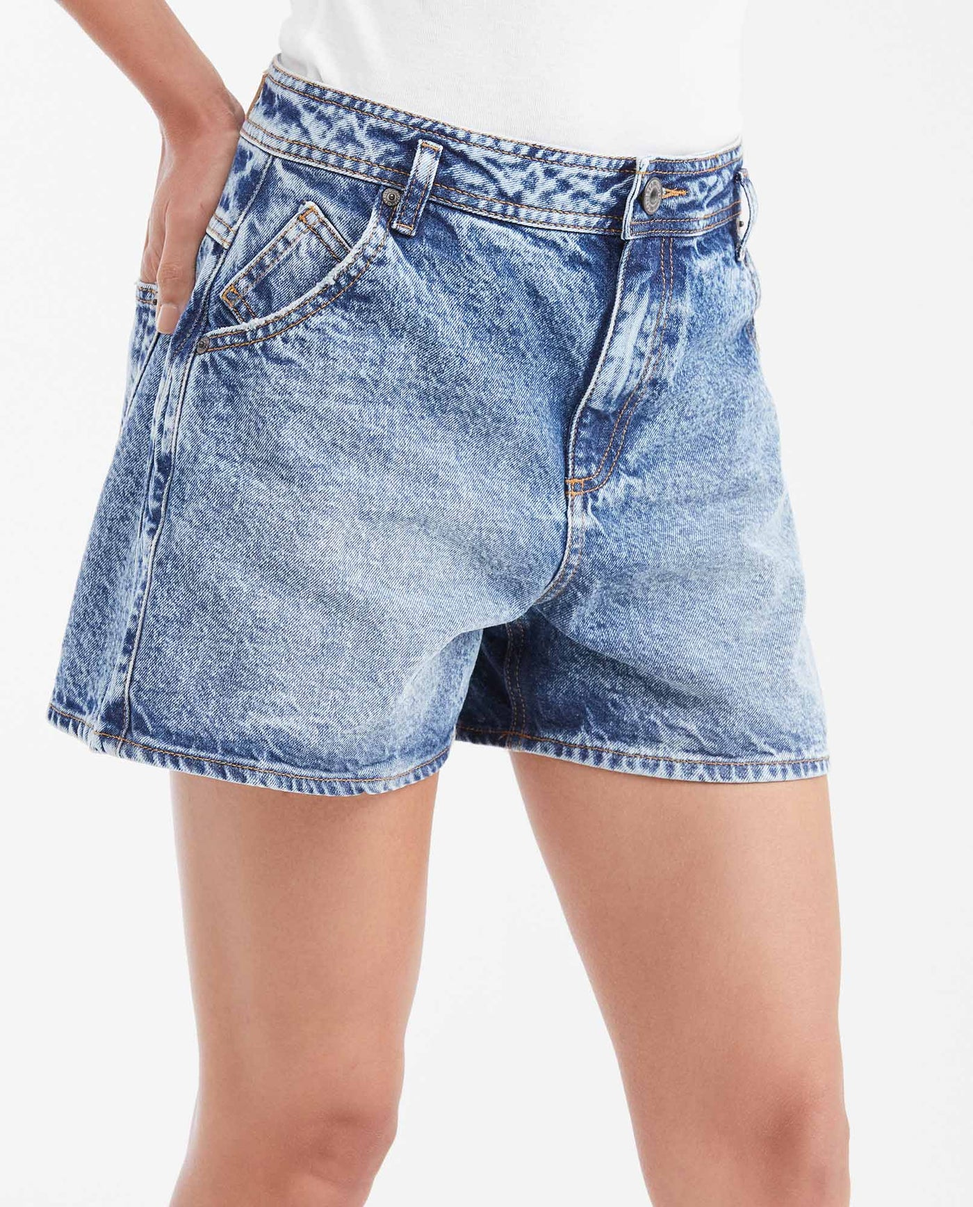 Short en Denim High Rise Azul Medio para Mujer - Blue 63_452G001_AZU184140_4