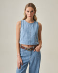 Women's Cropped Denim Top - Blue