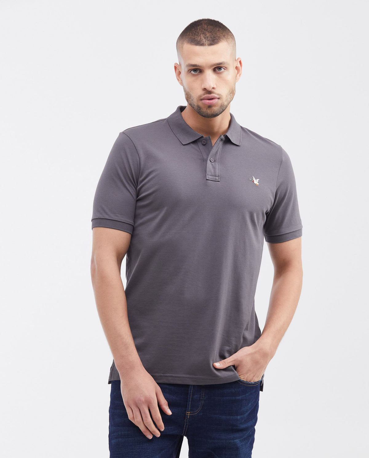 Men´s Slim Fit Polo - Gray 63_601G001_GRI190201_0