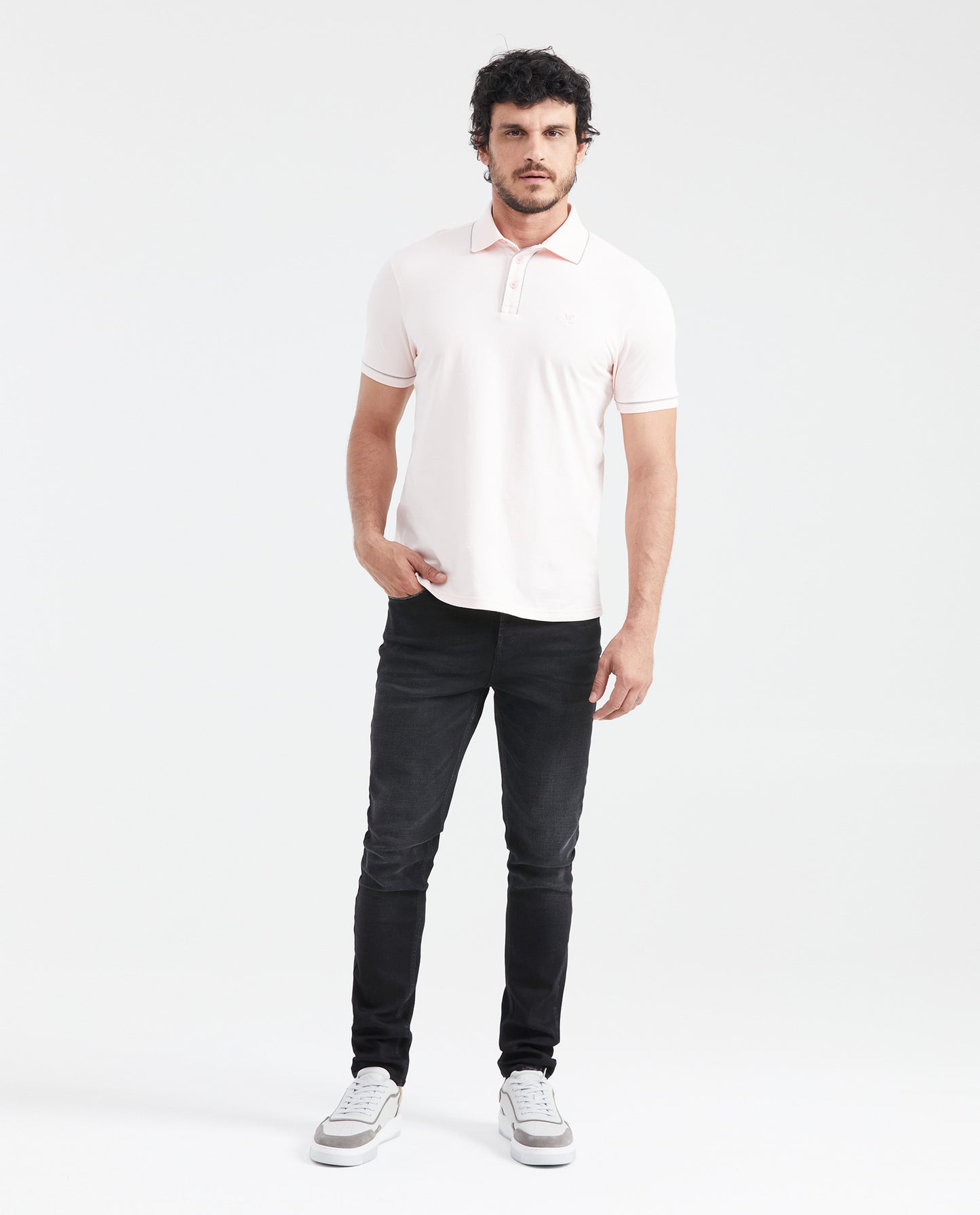 Men's Slim Fit Polo Shirt - Pink - 6