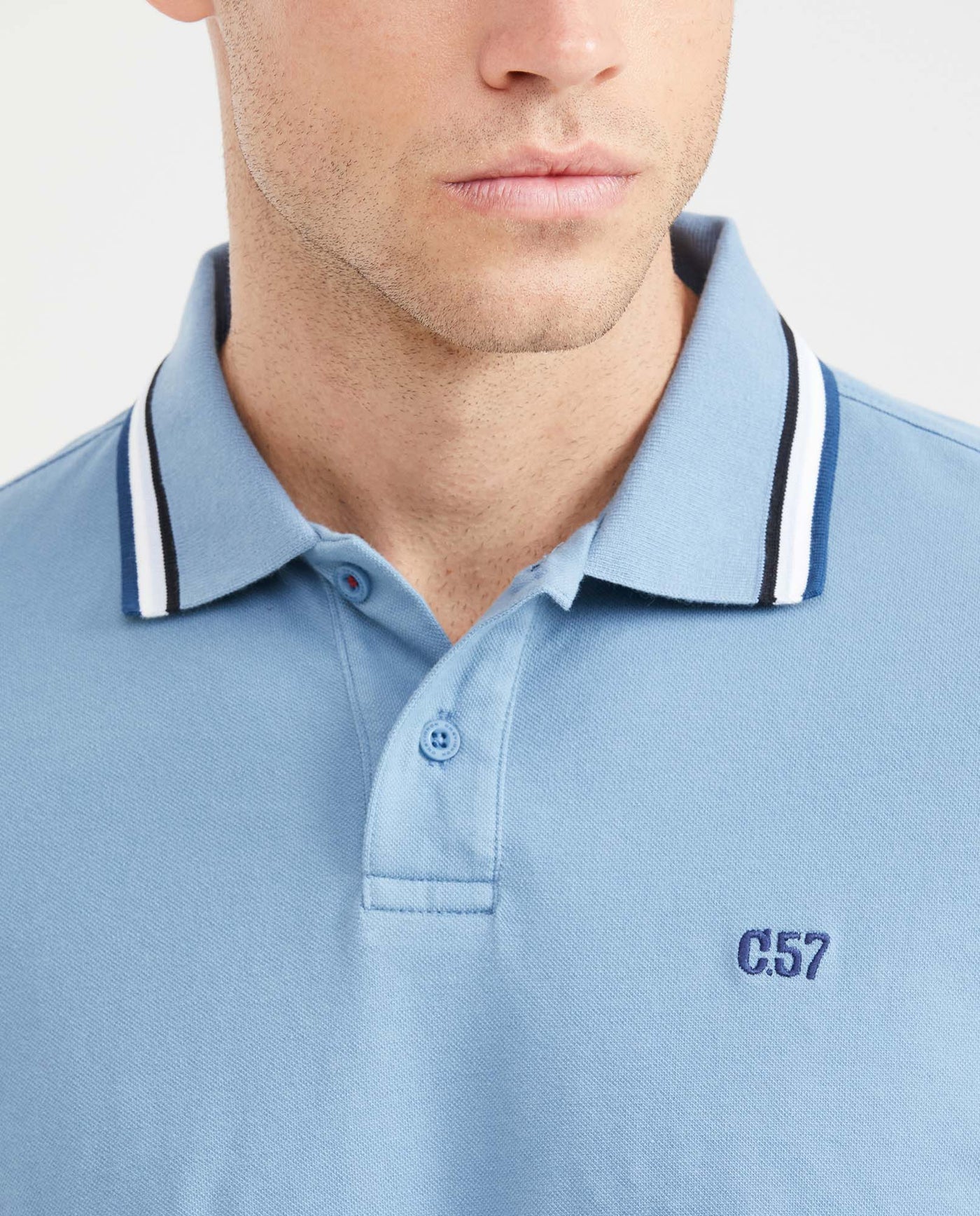 Men's Classic Fit Polo Shirt - Blue 601G010 - 2