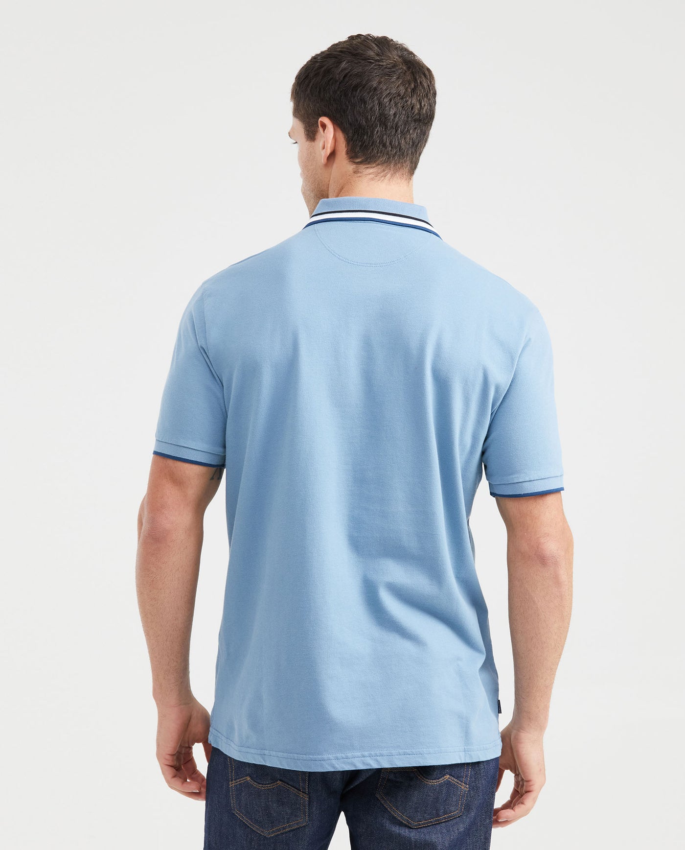 Men's Classic Fit Polo Shirt - Blue 601G010 - 3