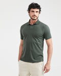 Men's Slim Fit Polo Textured in Cotton Piqué