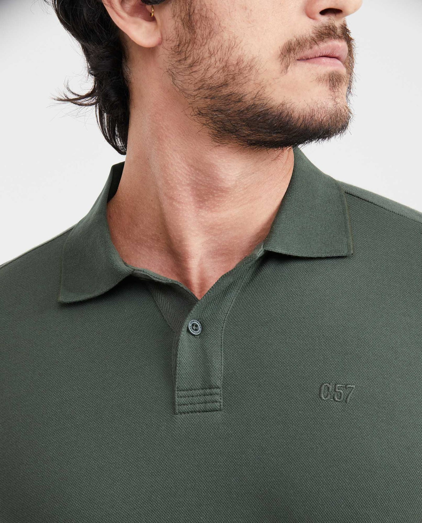 Men's Slim Fit Polo Textured in Cotton Piqué - 2