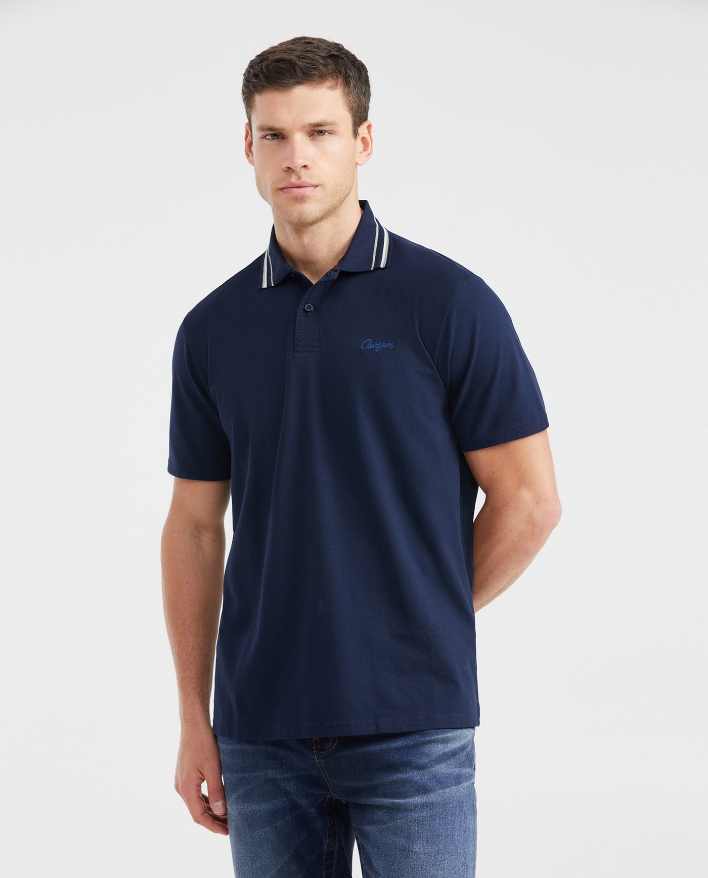 Men's Classic Fit Polo Shirt - Blue 601G020 - 1