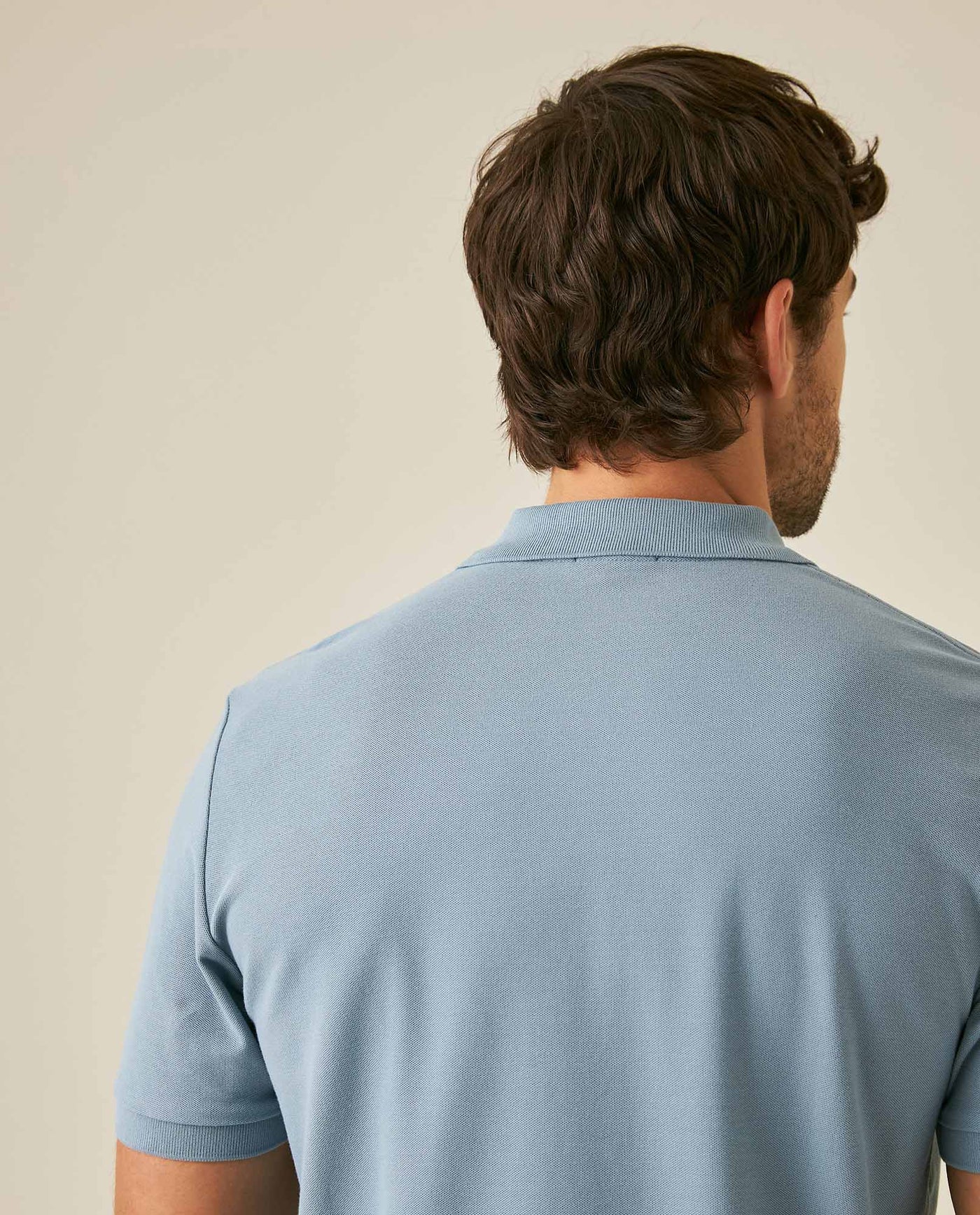 Mens Polo Classic Fit Short Sleeve Cotton Embroidered Duck Heart Cursive Sleeve Logo - Blue 63_601H000_AZU184221_7