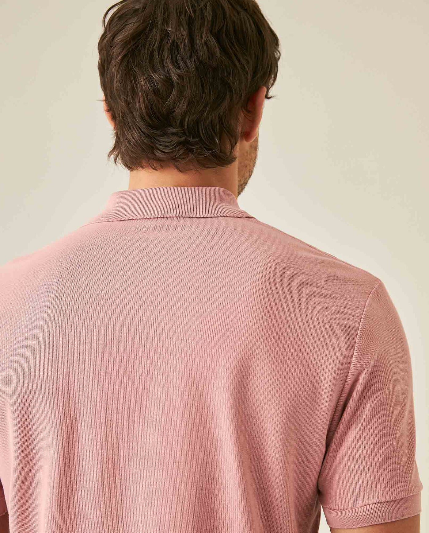Mens Polo Classic Fit Short Sleeve Cotton Embroidered Duck Heart Cursive Sleeve Logo - Pink 63_601H000_ROS171514_7