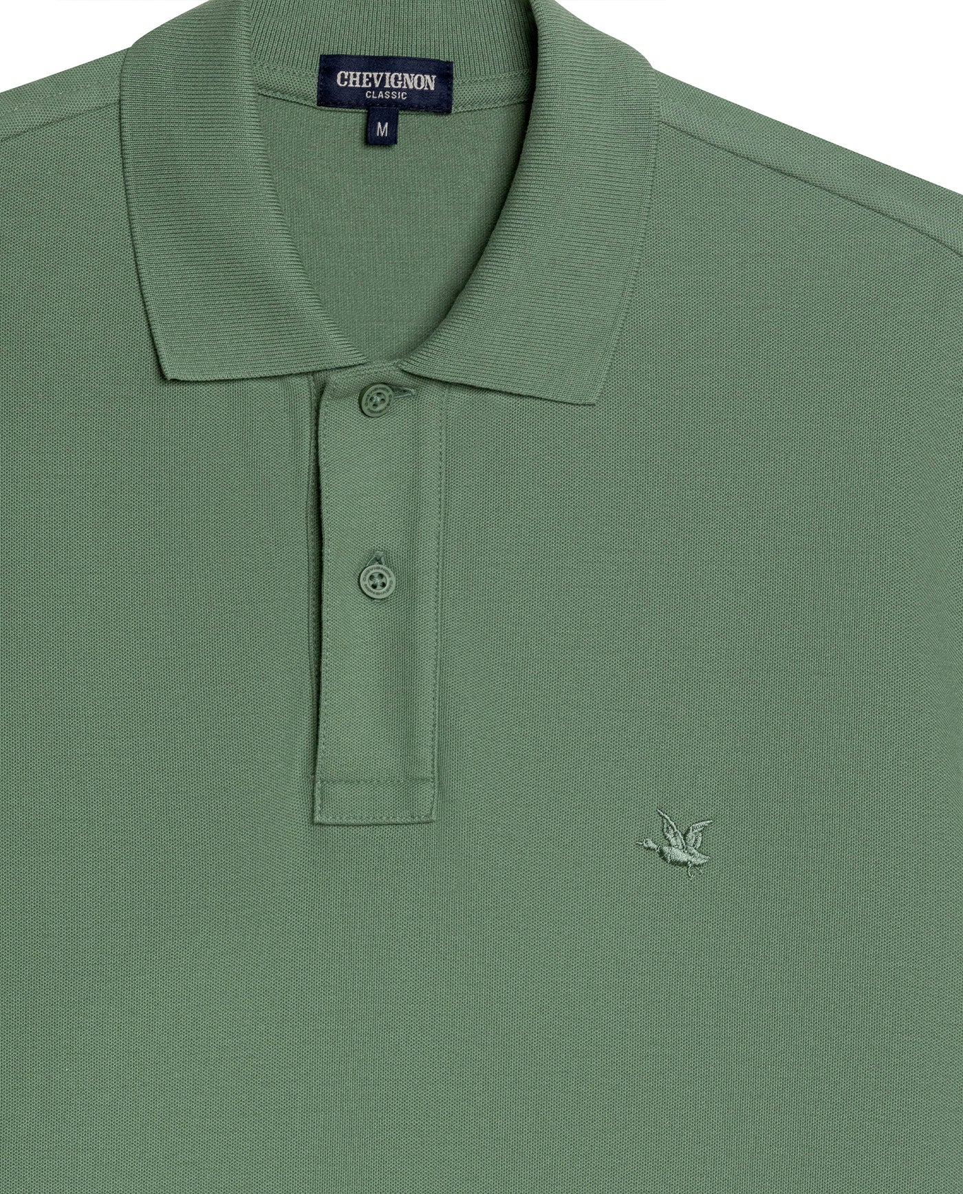 Mens Polo Classic Fit Short Sleeve Cotton Embroidered Duck Heart Cursive Sleeve Logo - Green 63_601H000_VER176212_8