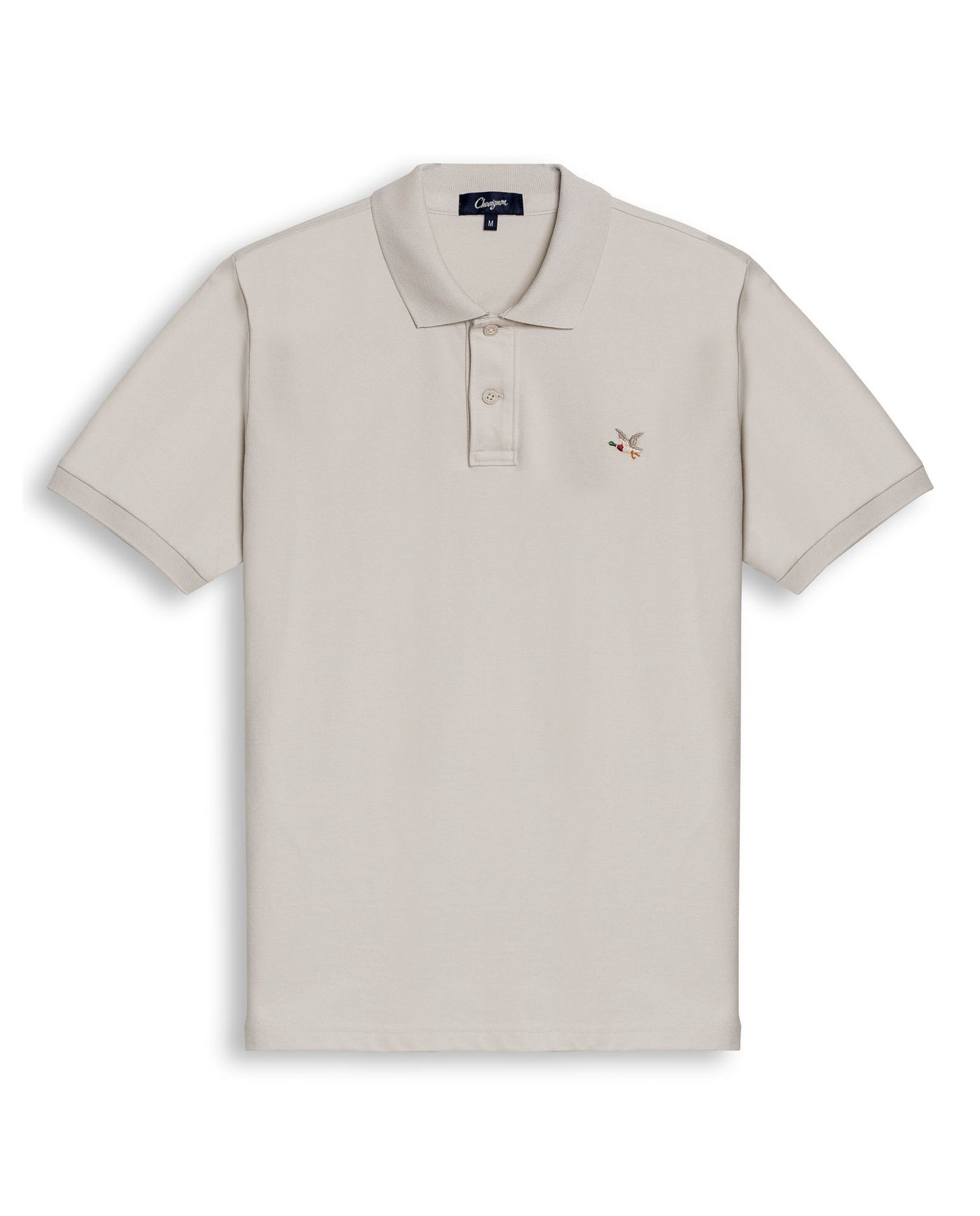 Mens Polo Slim Fit Short Sleeve Cotton Lycra Vibrant Embroidered Duck Cursive Sleeve Logo - Raw 63_601H001_CRU144500_3