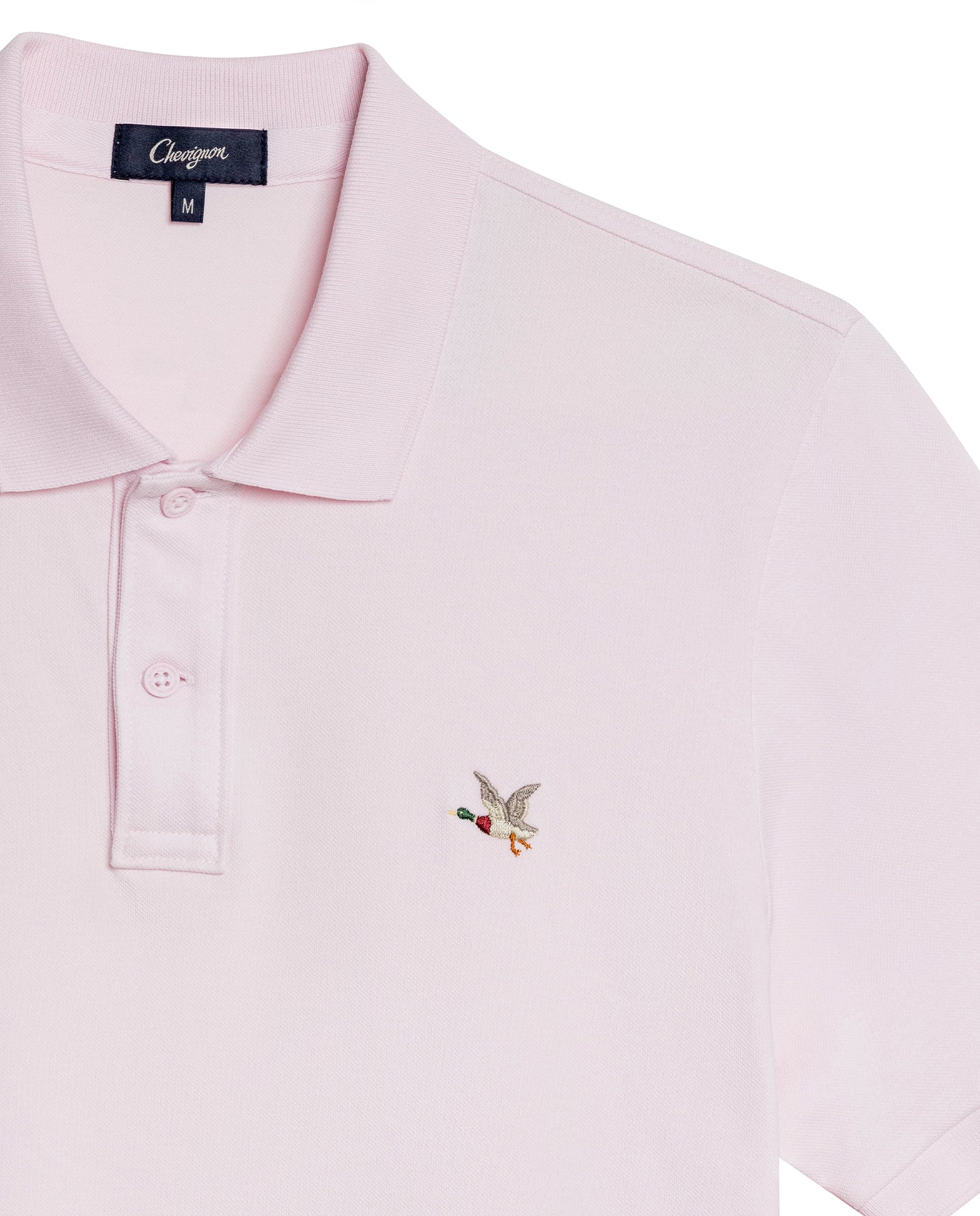 Mens Polo Slim Fit Short Sleeve Cotton Lycra Vibrant Embroidered Duck Cursive Sleeve Logo - Pink 63_601H001_ROS122905_8