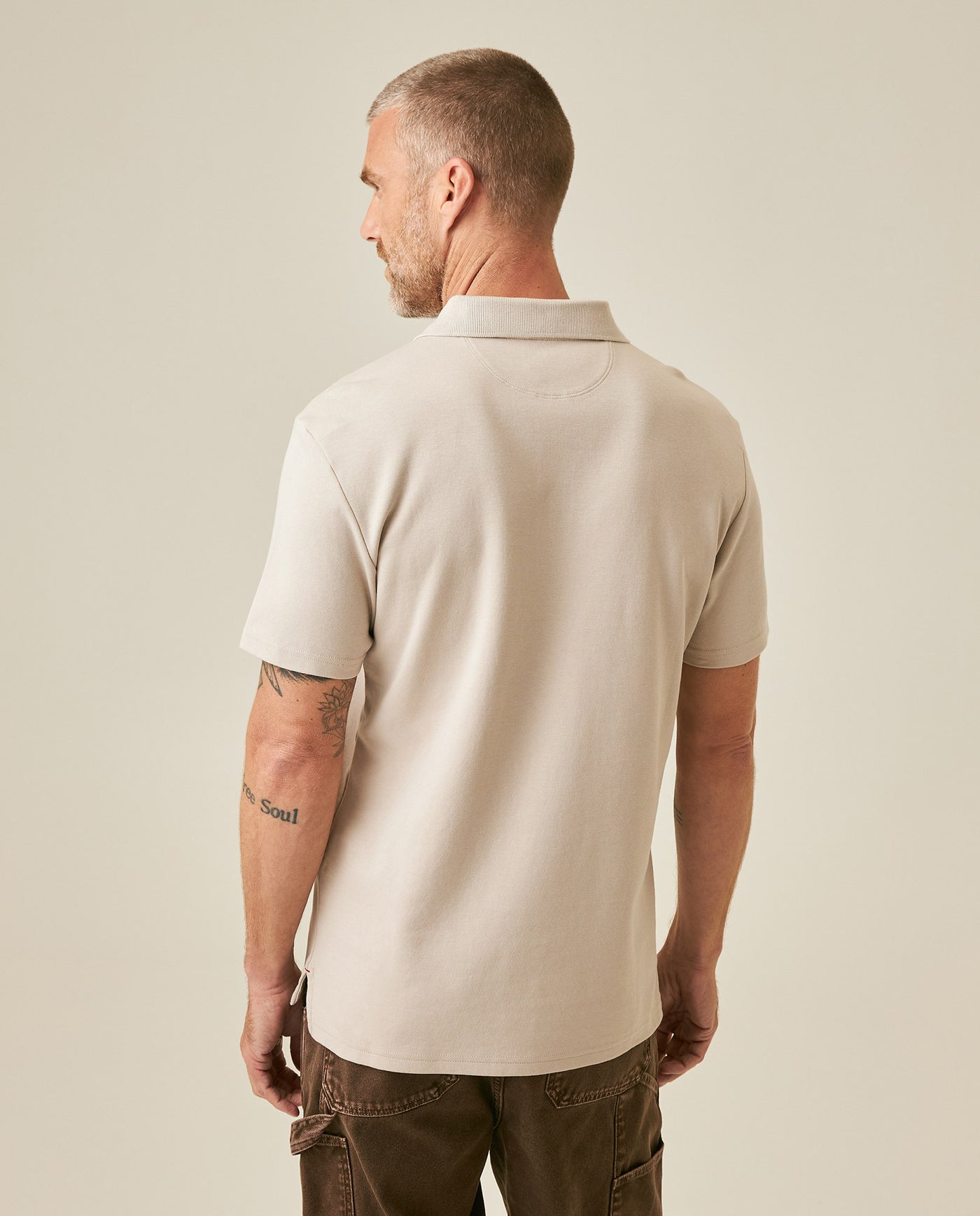 Mens Polo Shirt Slim Fit Short Sleeve Sanforized Cotton Polyester Distinctive Chest Print - Raw 63_601H006_CRU154502_6