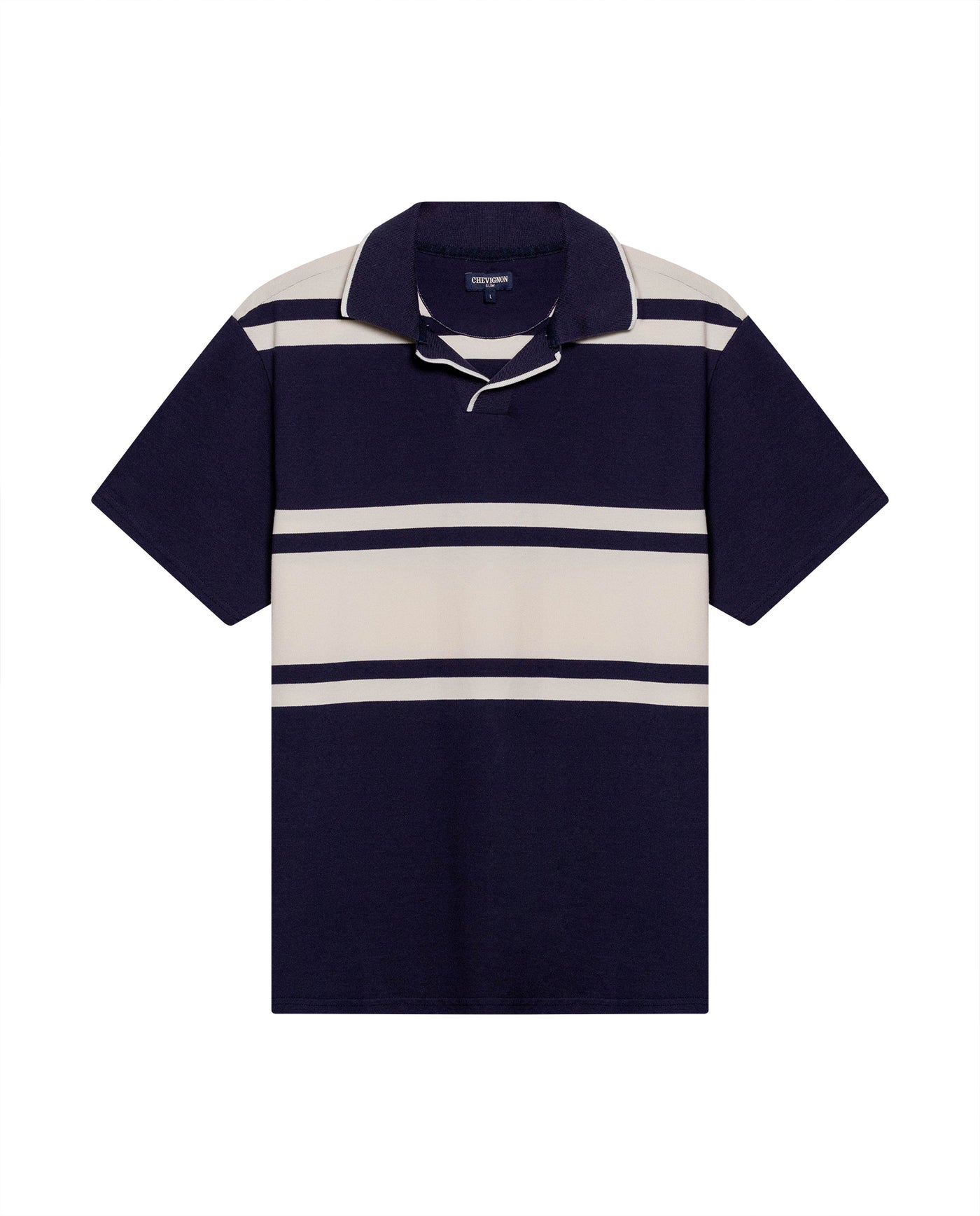 Mens Polo Shirt Slim Fit Summer Pre-Dyed Stripe Cotton Elastane Linen Effect Vibrant Red Details - Blue 63_601H011_AZU193924_3