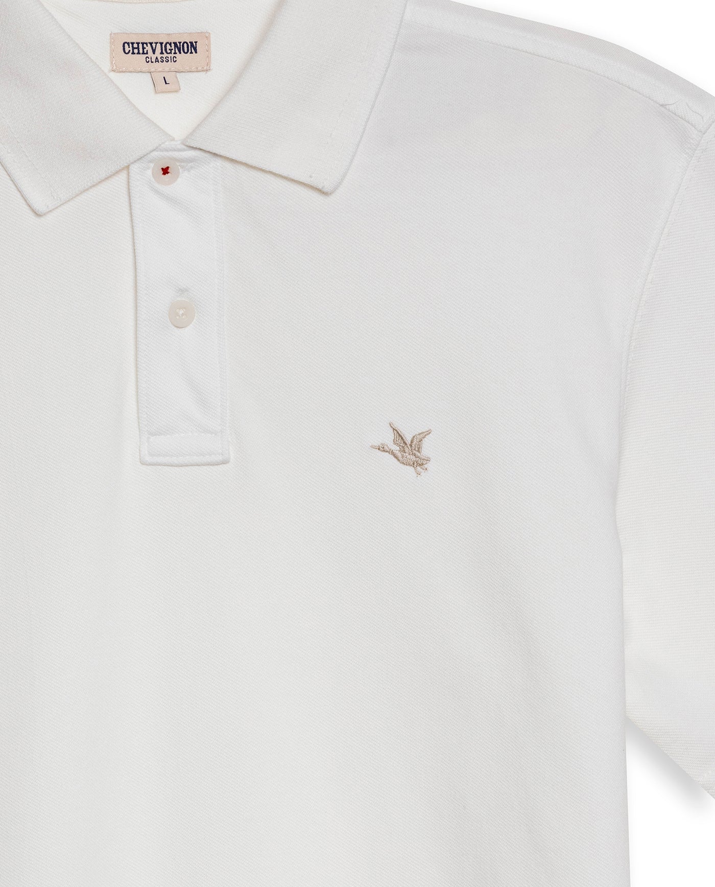 Mens Polo Shirt Classic Fit Short Sleeve Diagonal Piqué Cotton Polyester Embroidered Duck - Raw 63_601H014_CRU110606_3