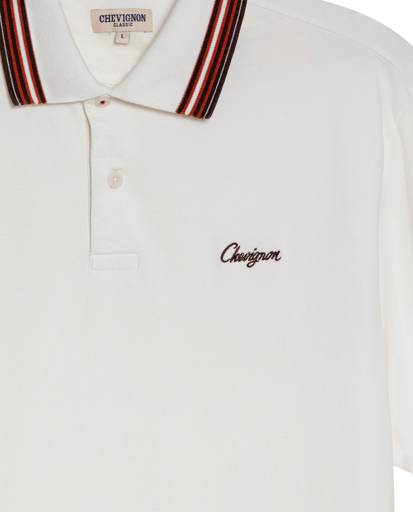 Mens Polo Shirt Classic Fit Short Sleeve Piqué Cotton Elastane Knit Pinstripe Collar Cuffs Embroidered - Raw 63_601H016_CRU110606_8