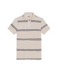 Men's Polo Shirt Slim Fit Short Sleeve Stripe Zip Placket - Gray