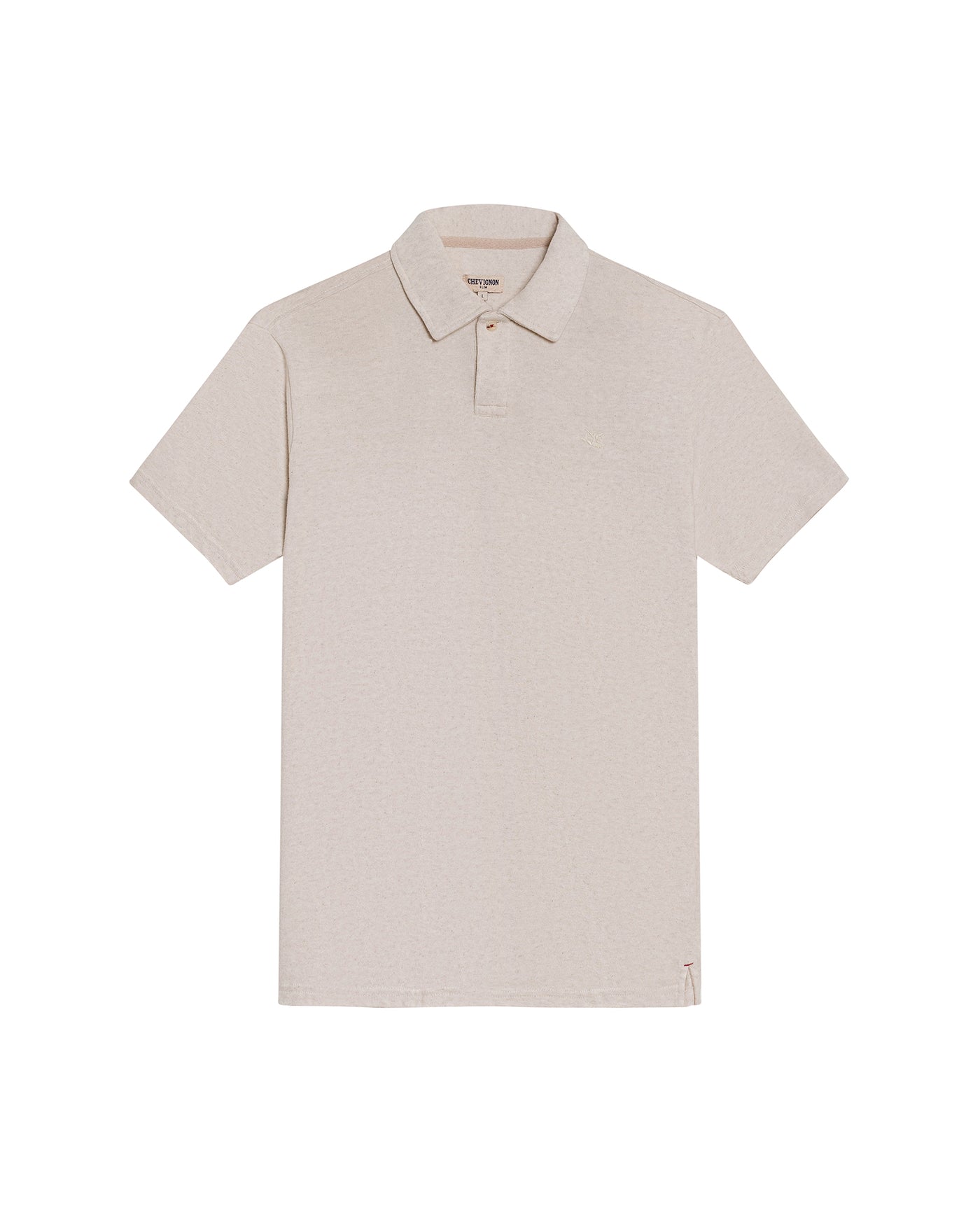 Mens Polo Shirt Slim Fit Short Sleeve Linen Piqué Cotton Viscose Linen Ribbed Seed Effect Red Vents - Raw 63_601H020_CRU110606_3