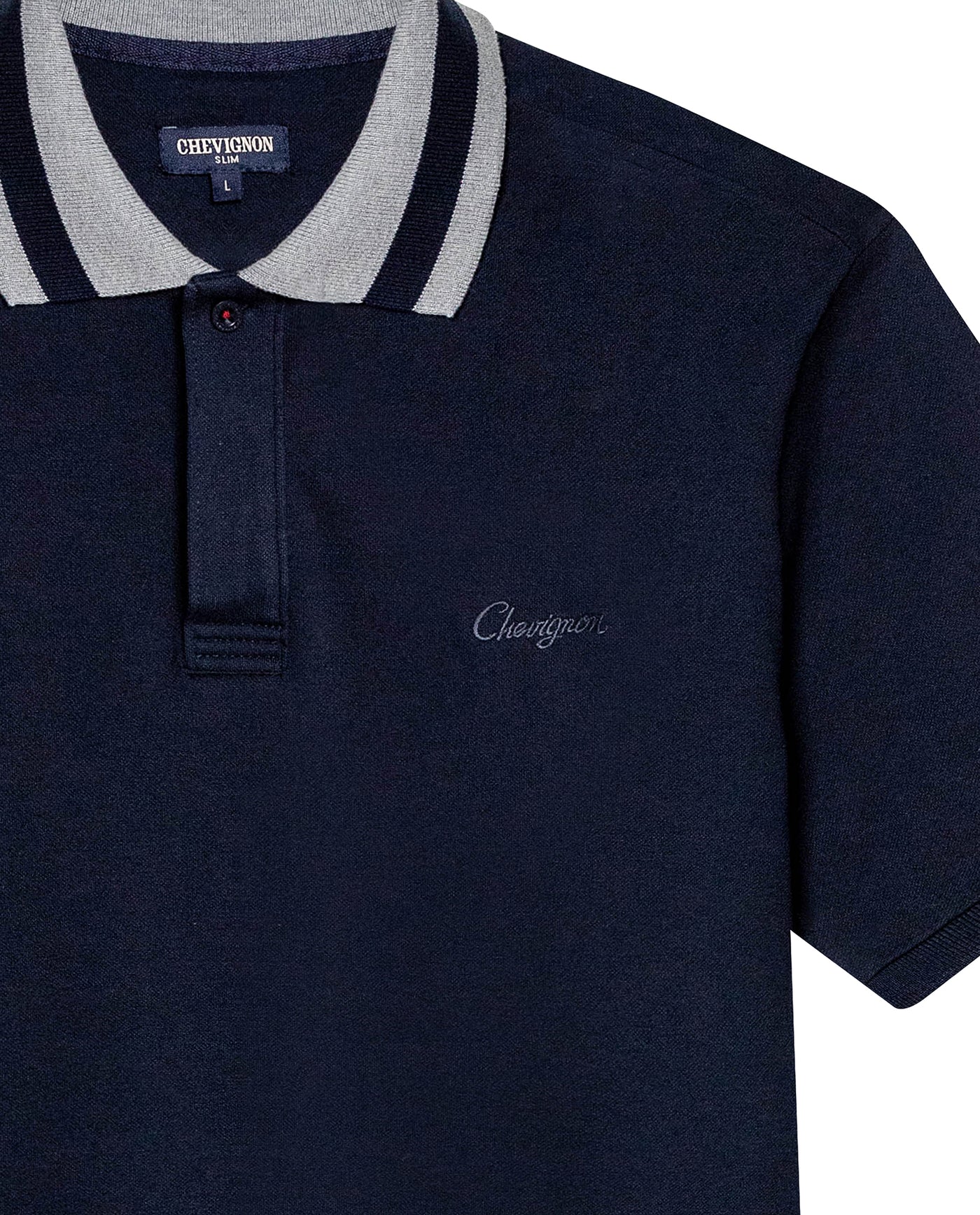Mens Polo Shirt Slim Fit Short Sleeve Piqué Cotton Elastane Renewed Placket Contrast Block Collar - Blue 63_601H023_AZU193924_8