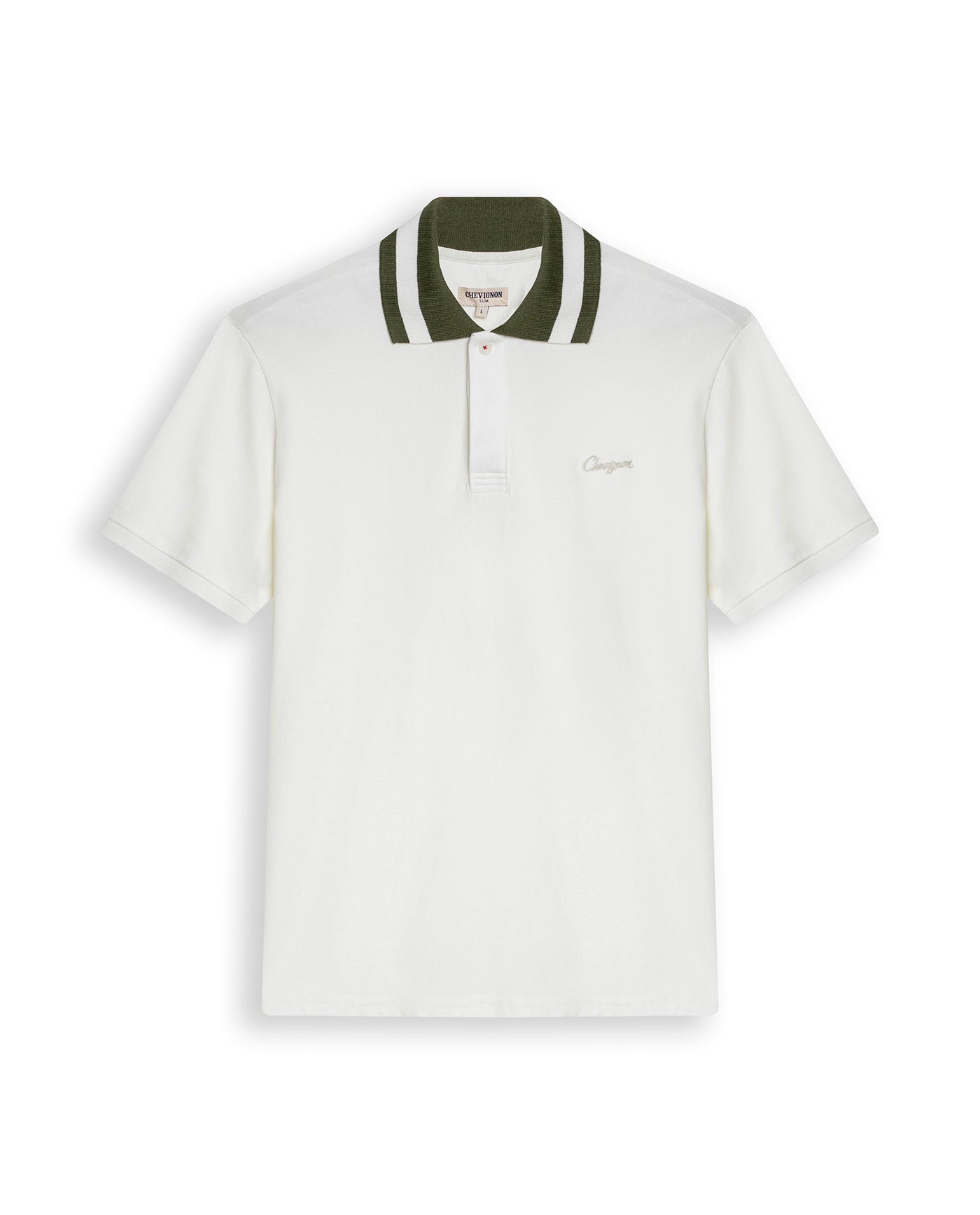 Mens Polo Shirt Slim Fit Short Sleeve Piqué Cotton Elastane Renewed Placket Contrast Block Collar - Raw 63_601H023_CRU110606_0