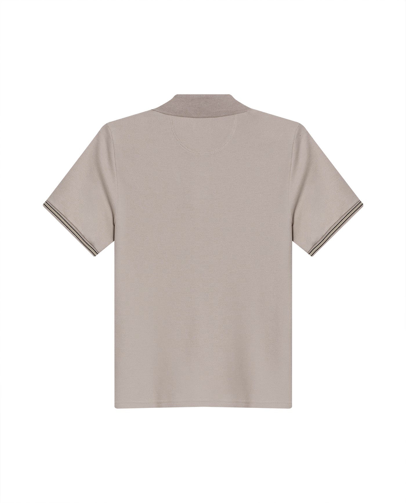 Mens Polo Shirt Slim Fit Short Sleeve Piqué Cotton Viscose Hidden Knit Placket Vibrant Stripe - Beige 63_601H024_BEI161010_5
