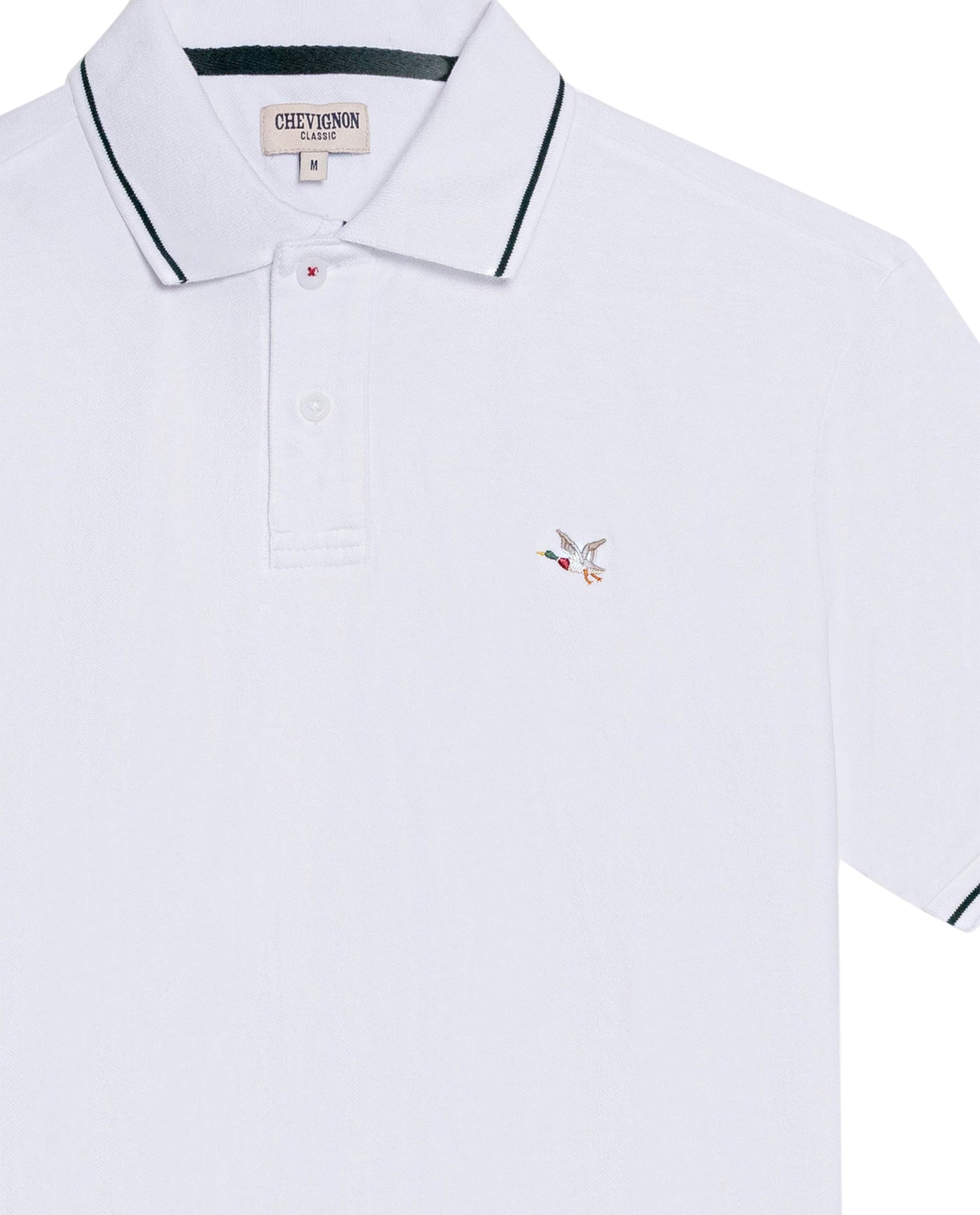 Mens Polo Shirt Classic Fit Short Sleeve Piqué Cotton Elastane Multiple Contrast Details Vibrant Duck - White 63_601H028_BLA110601_8