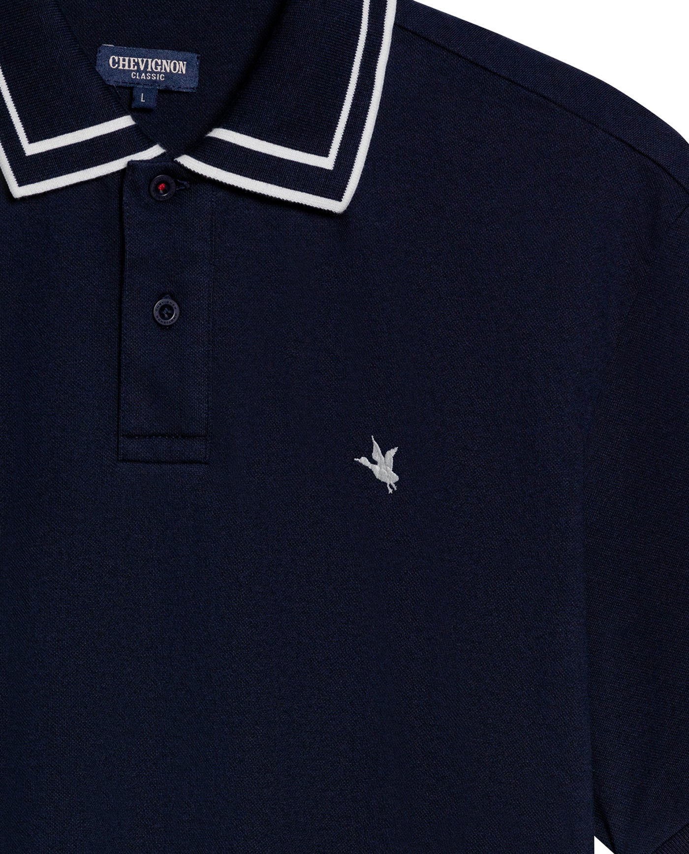 Mens Polo Shirt Classic Fit Short Sleeve Jacquard Cotton Elastane New Chevignon Logo Graphic Intarsia - Blue 63_601H030_AZU193924_8