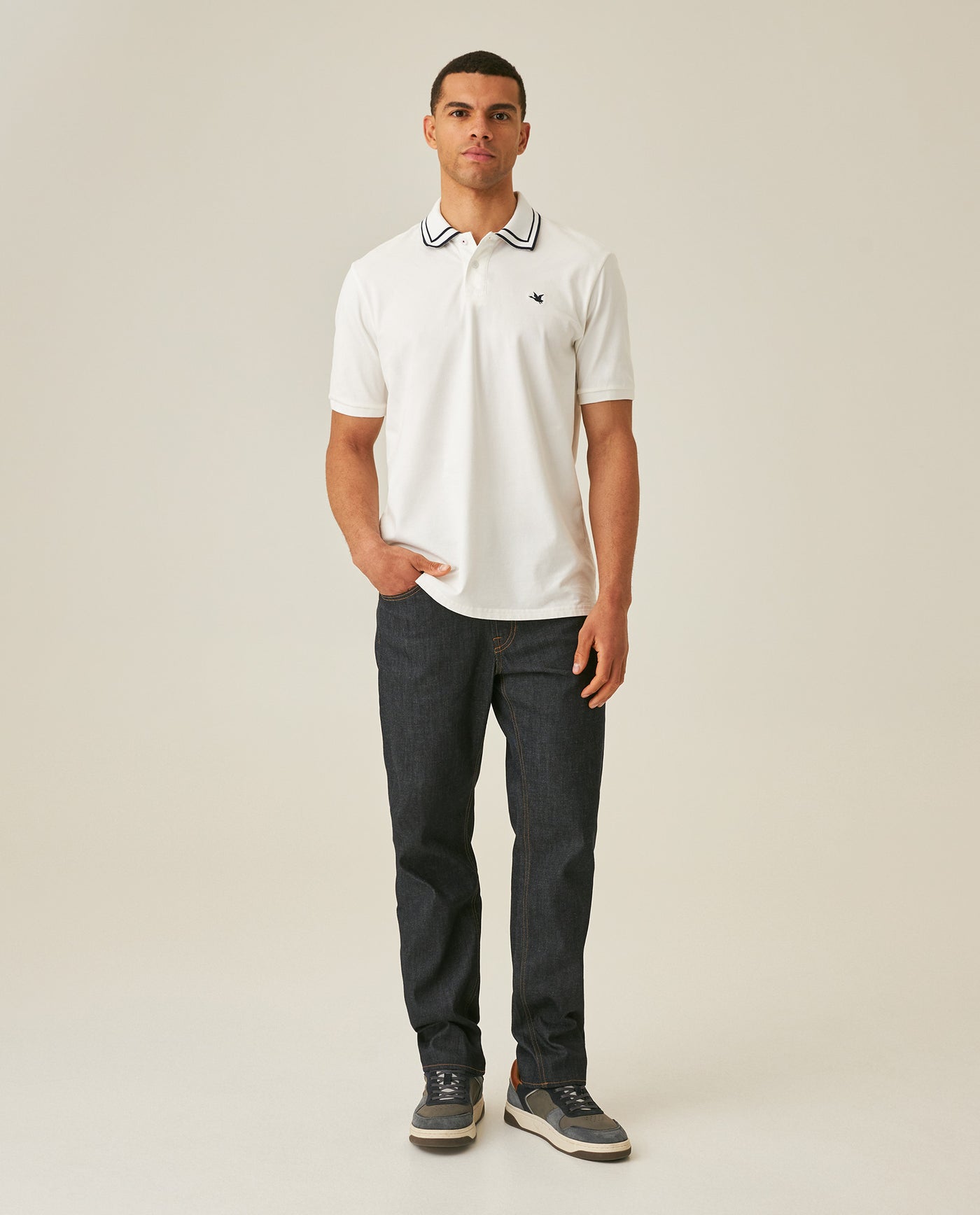 Mens Polo Shirt Classic Fit Short Sleeve Jacquard Cotton Elastane New Chevignon Logo Graphic Intarsia - Raw 63_601H030_CRU110606_4