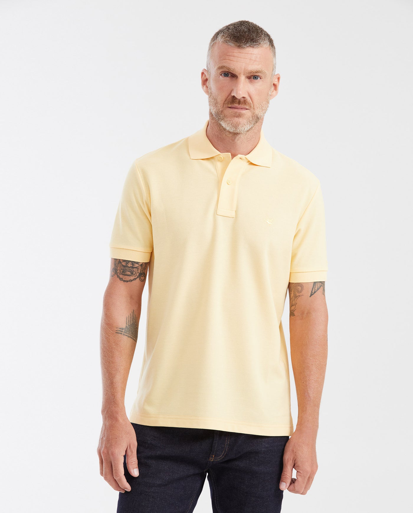 Mens Classic Fit Cotton Polo Shirt - Yellow 63_602G000_AMA131025_0