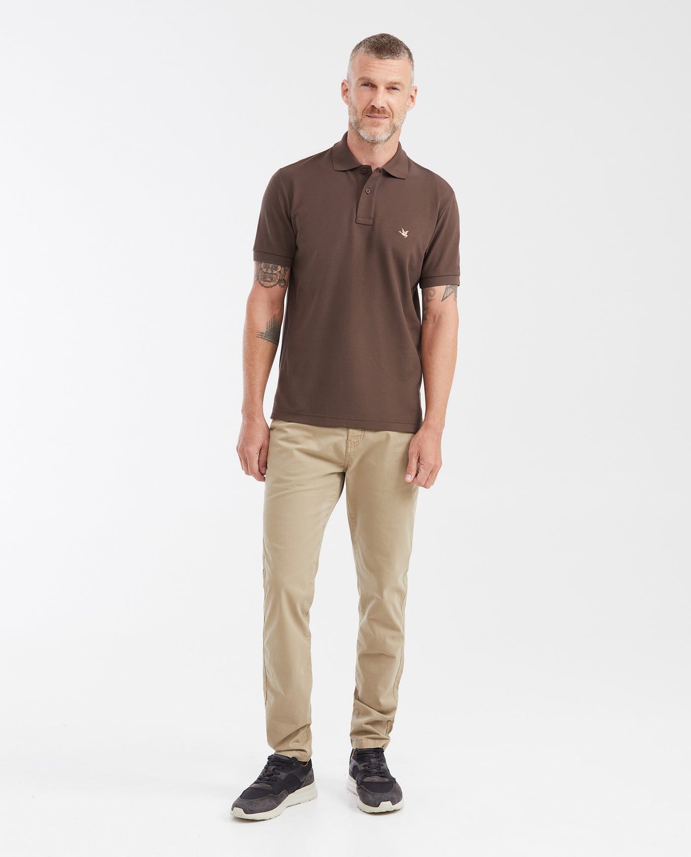 Mens Classic Fit Cotton Polo Shirt - Brown 63_602G000_CAF190912_3