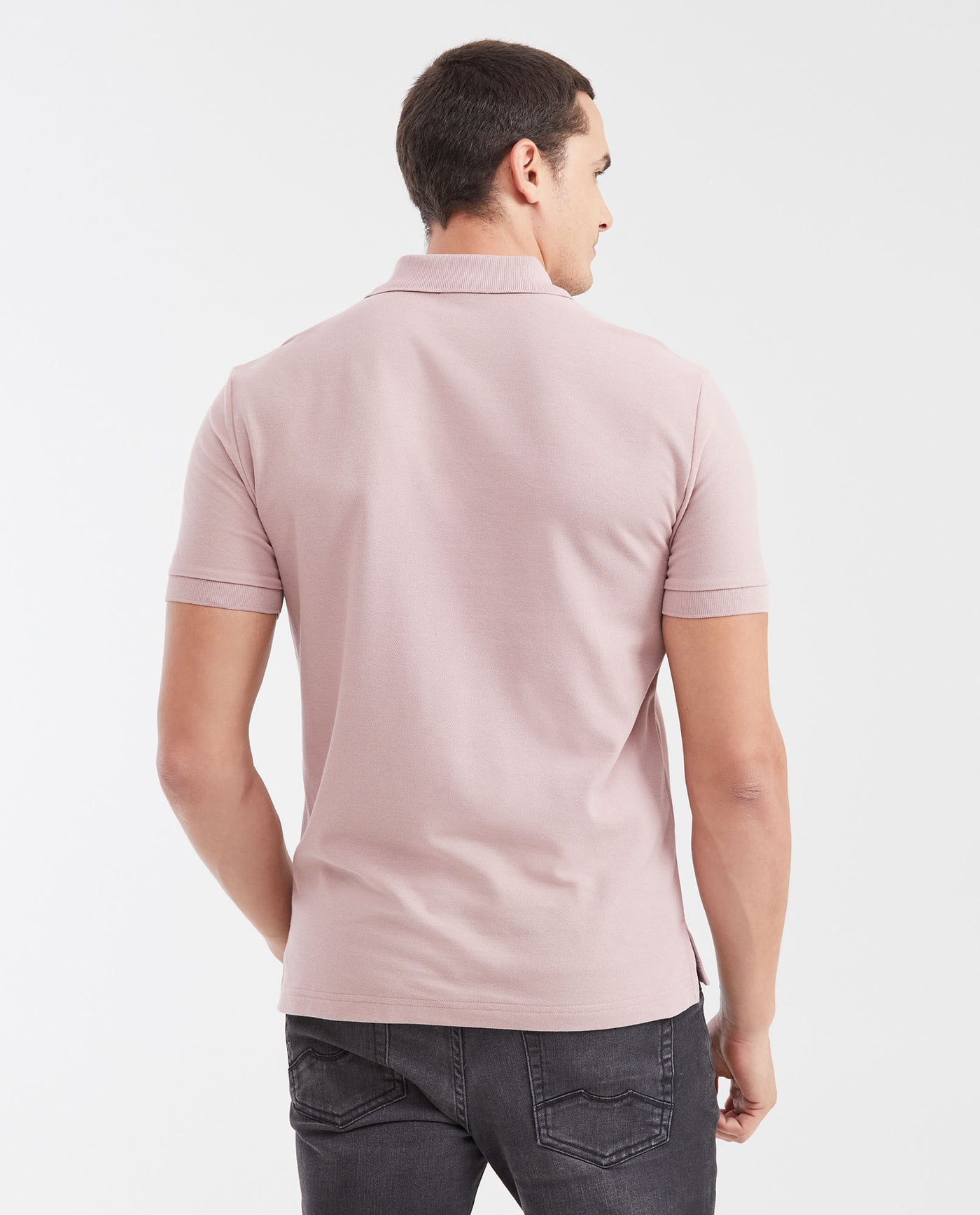 Mens Classic Fit Cotton Polo Shirt - Pink 63_602G000_ROS161806_6