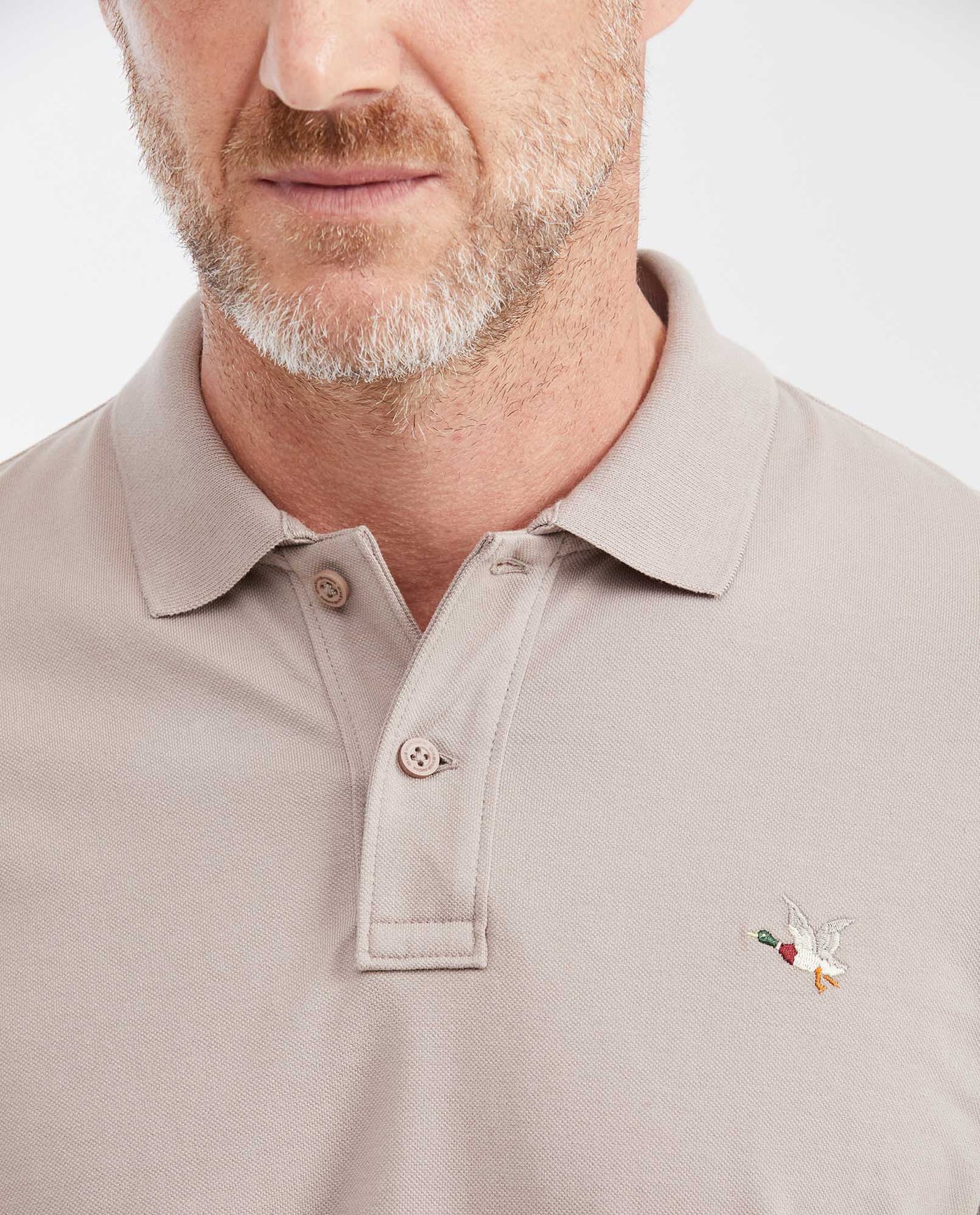Mens Slim Fit Cotton Blend Polo Shirt - Gray 63_602G001_GRI171210_4