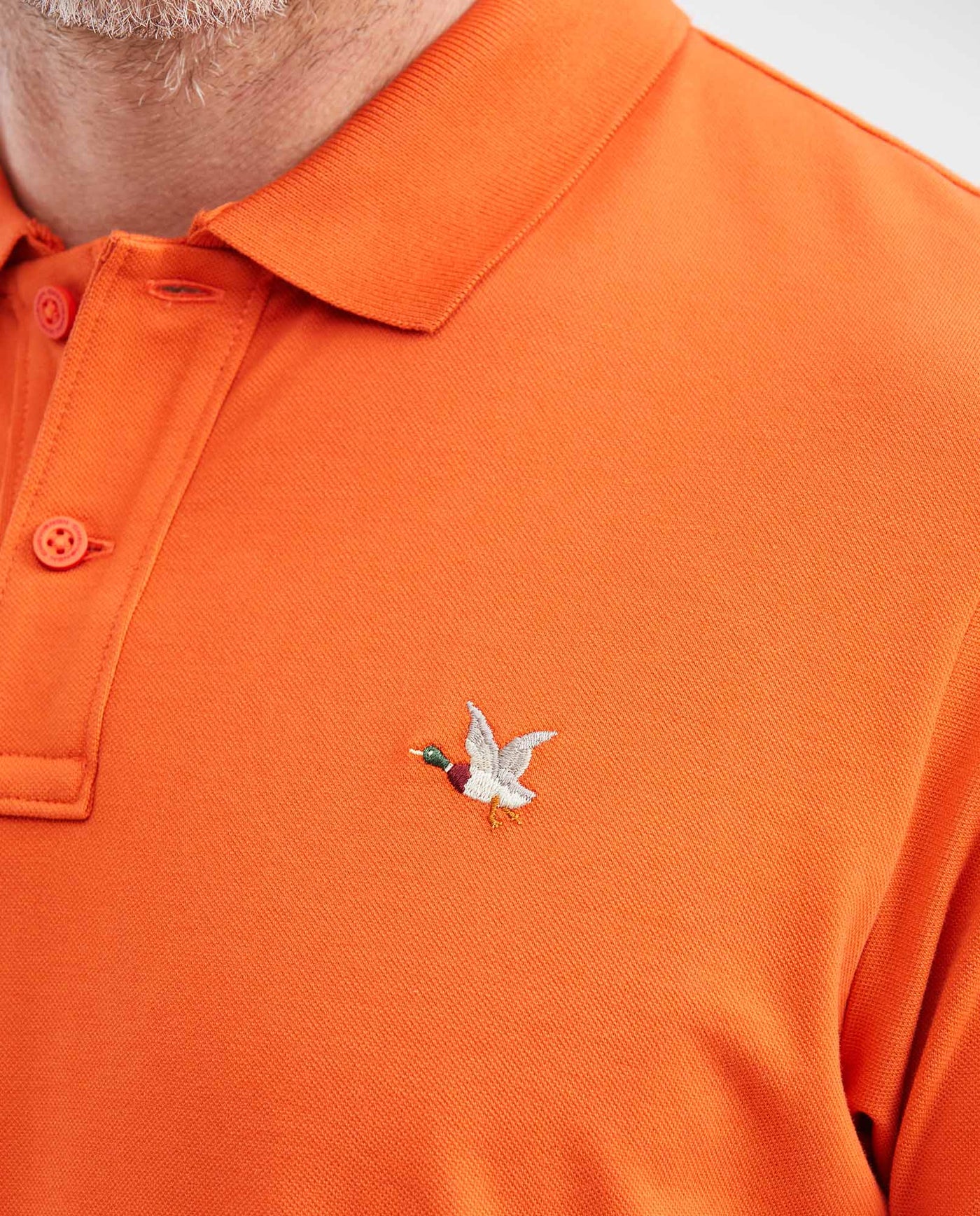 Mens Slim Fit Cotton Blend Polo Shirt - Orange 63_602G001_NAR181454_4