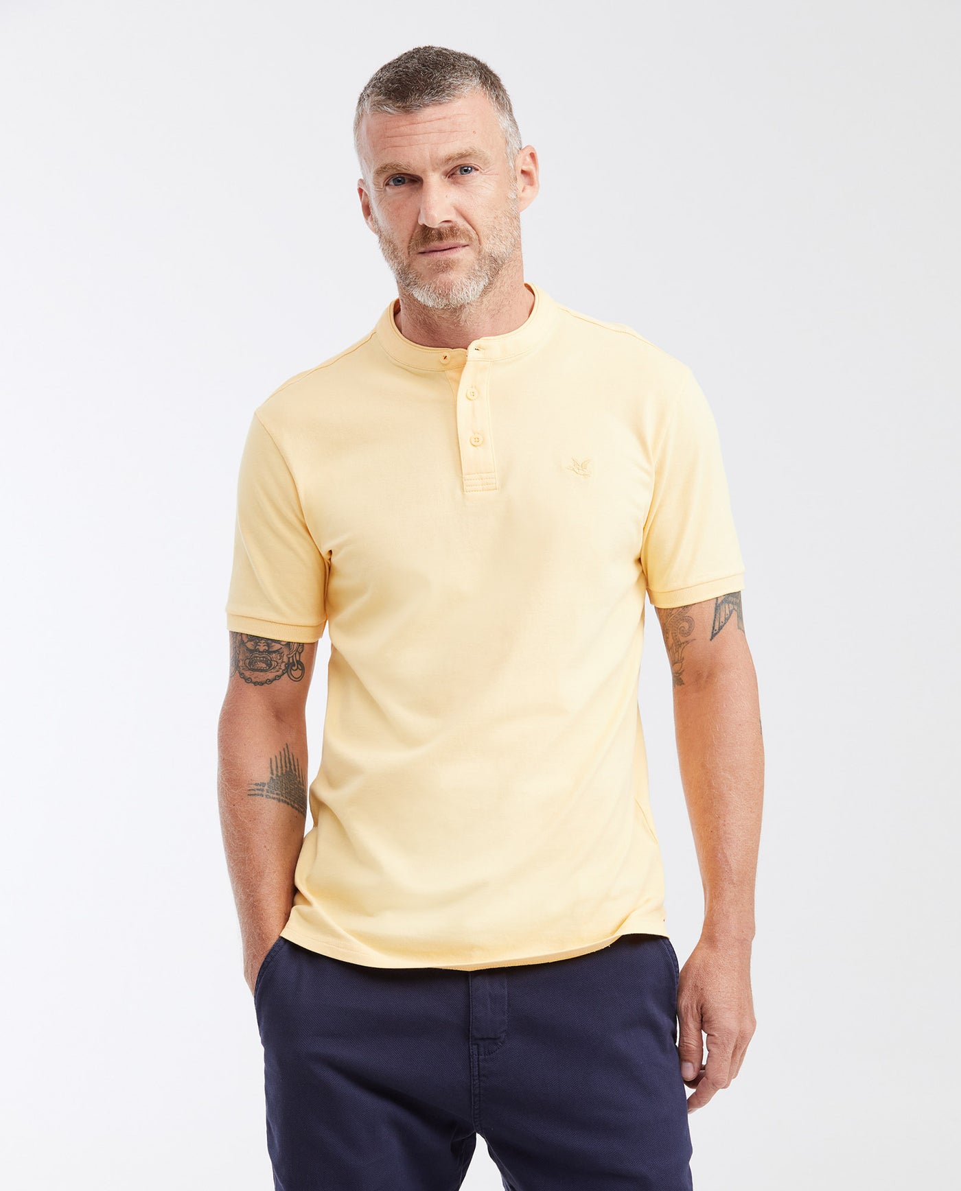 Men's Slim Fit Mandarin Collar Polo Shirt 602G002 - 1