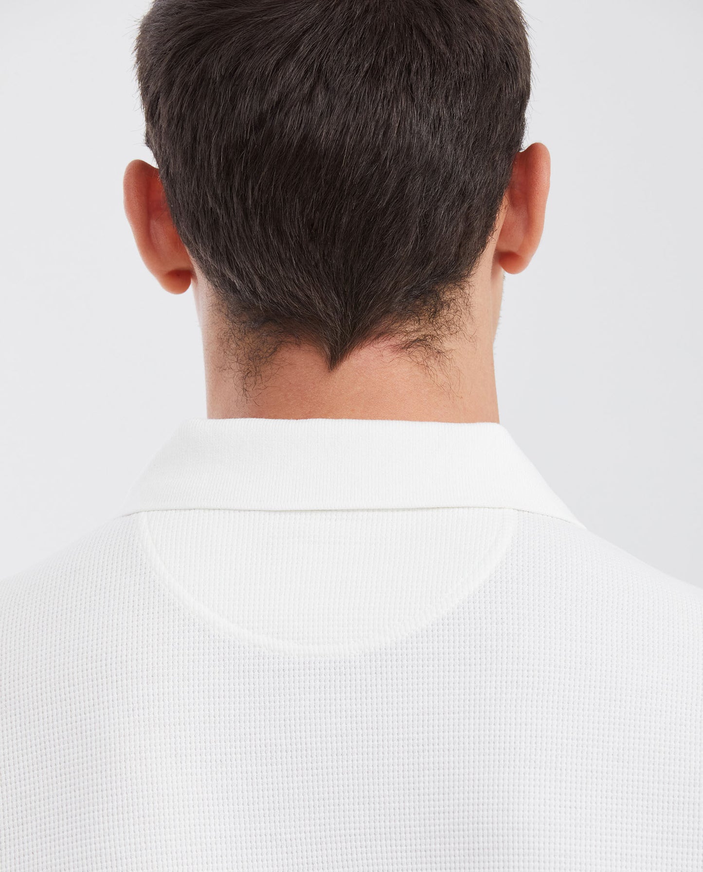 Men's Slim Fit Polo Shirt with Waffle Texture and Hidden Buttons - Raw - 5