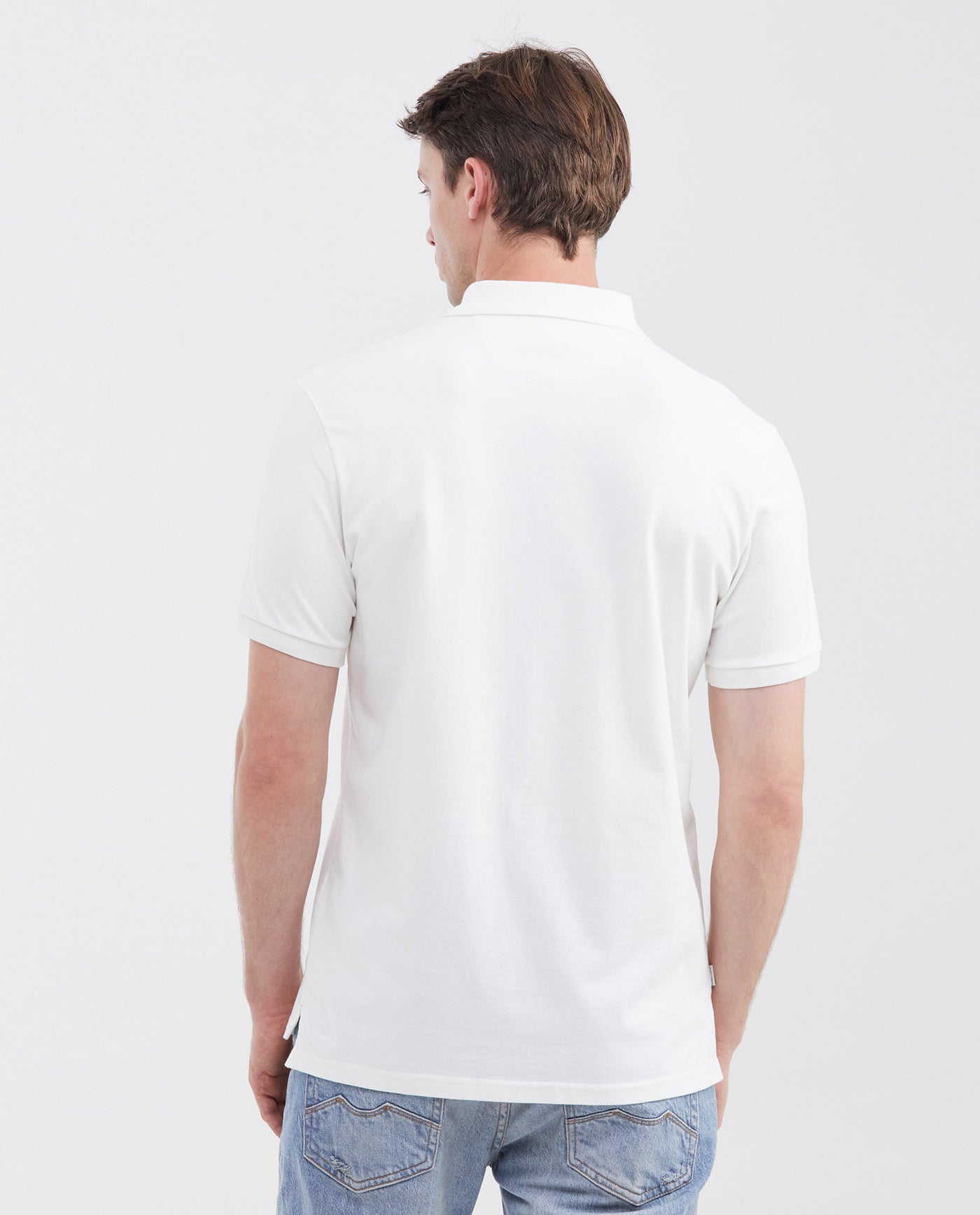 Men's Slim Fit Polo Shirt with Color Block Collar - Raw 602G018 - 5