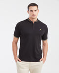 Men's Slim Fit Striped Mandarin Collar Cotton Polo Shirt