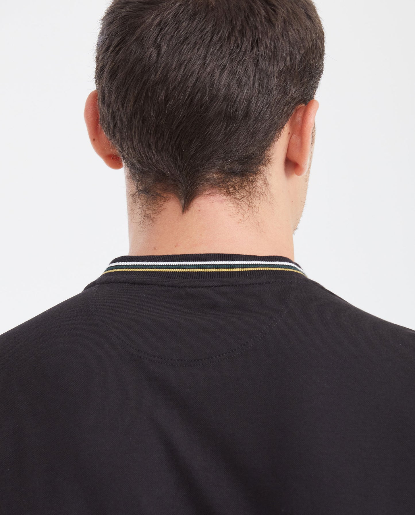 Men's Slim Fit Neru Collar Polo Shirt - Black - 5