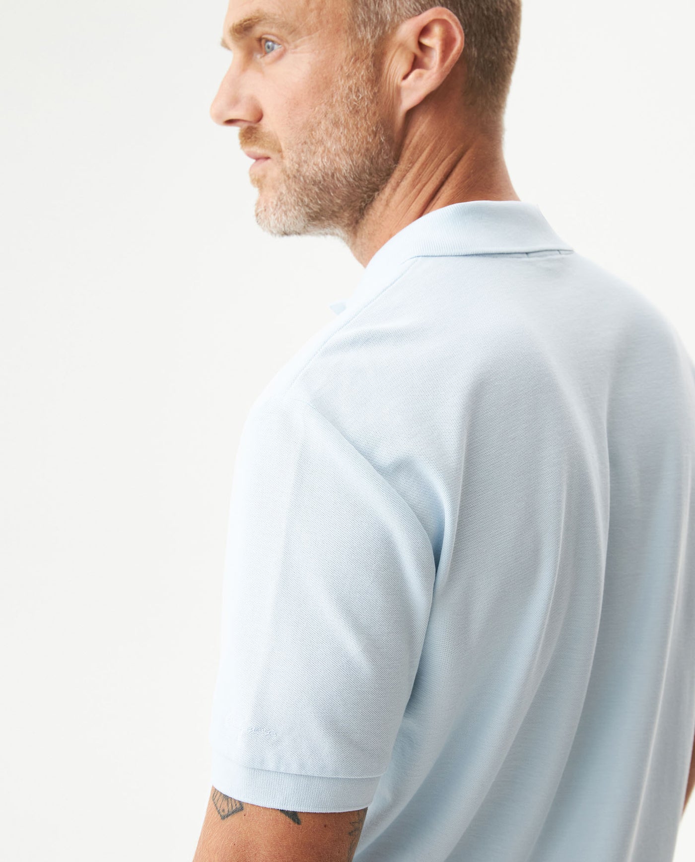 Mens Regular Fit Short Sleeve Polo Shirt in Cotton, Compass - Blue 63_609G000_AZU134308_7