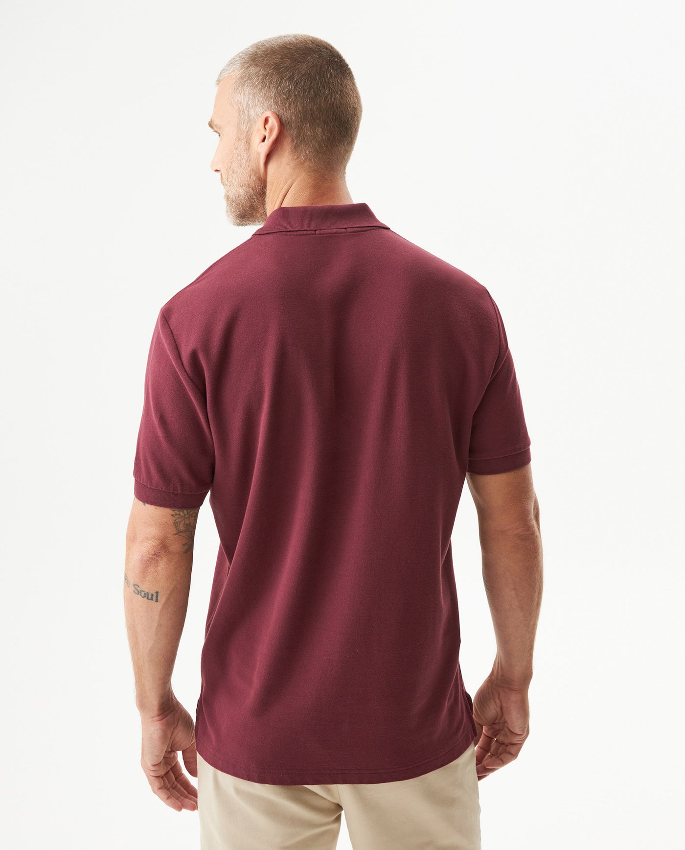 Mens Regular Fit Short Sleeve Polo Shirt in Cotton, Compass - Red 63_609G000_ROJ191725_6