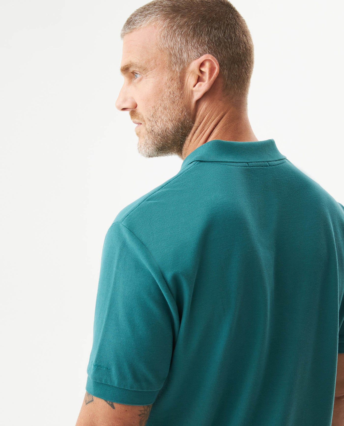 Mens Regular Fit Short Sleeve Polo Shirt in Cotton, Compass - Green 63_609G000_VER185315_7