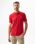 Men's Slim Fit Short Sleeve Polo Shirt in Cotton Stretch Blend Coastal