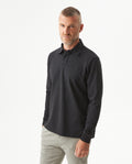 Men's Long Sleeve Relaxed Fit Polo Shirt in Cotton-Polyester Blend Dock