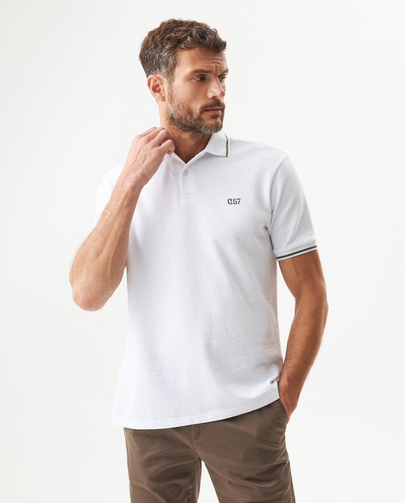 Men's Polo Shirt - White 609G005 - 1