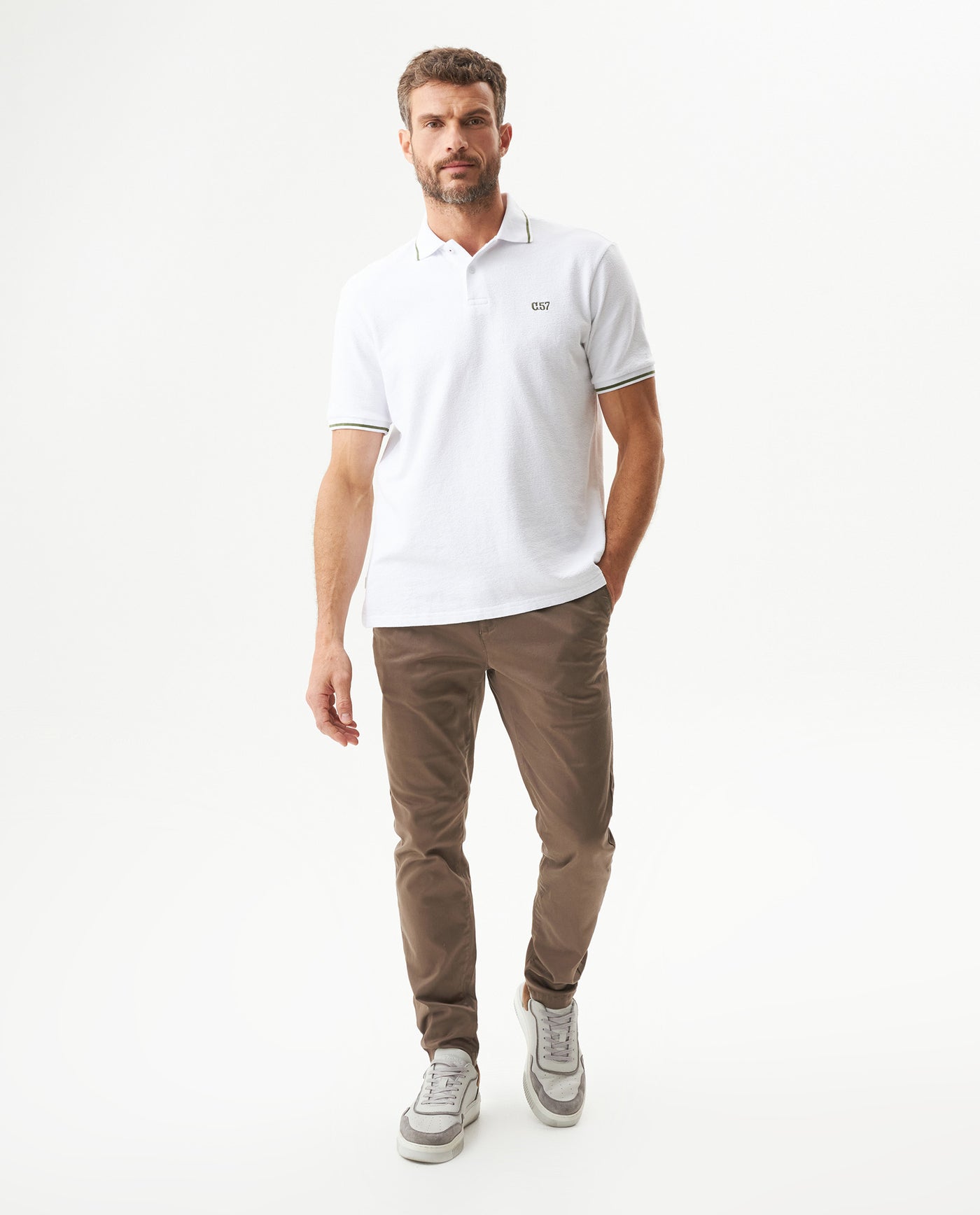 Men's Polo Shirt - White 609G005 - 3