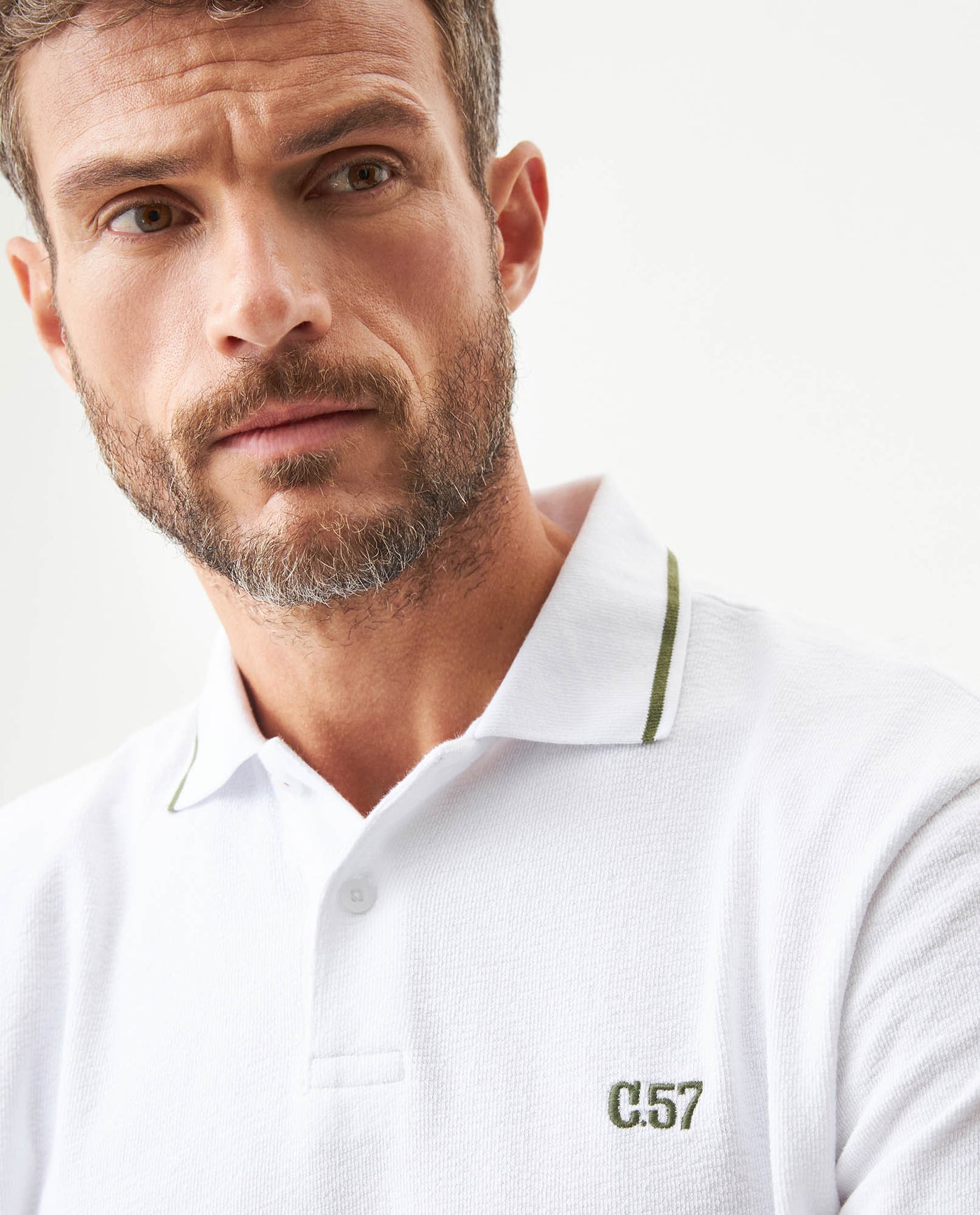 Men's Polo Shirt - White 609G005 - 4