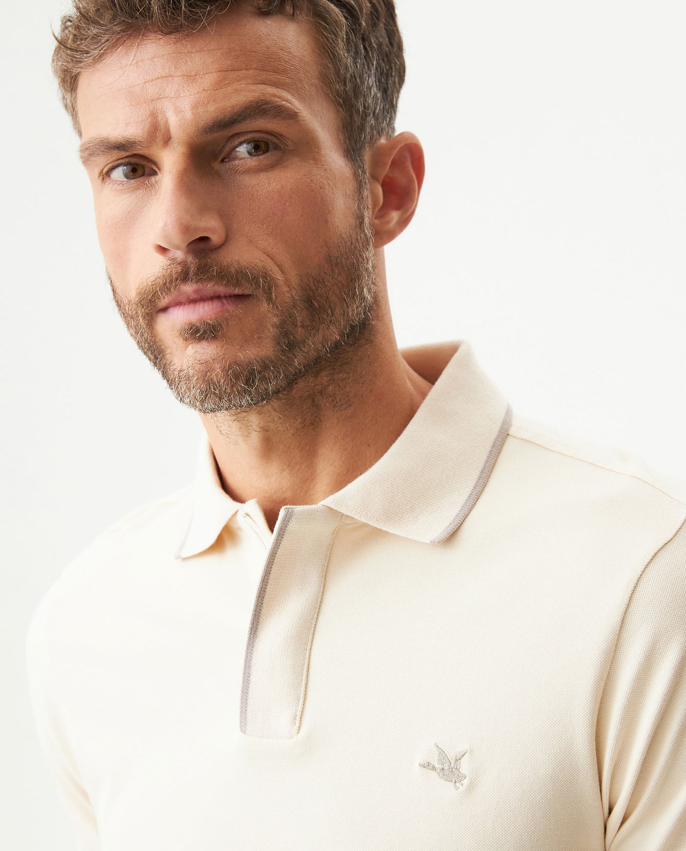 Men's Slim Fit Polo Shirt in Cotton Stretch Blend, Weathered - 4
