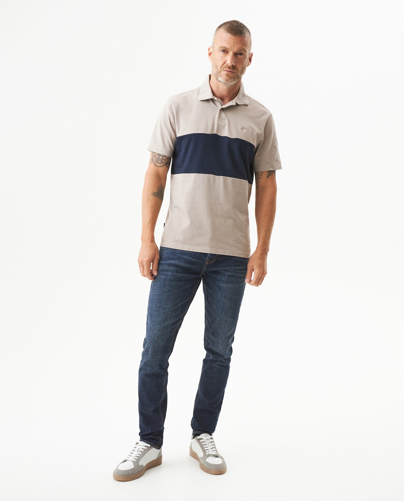 Men's Relaxed Fit Short Sleeve Polo Shirt in Cotton Stretch Blend, Harborline 609G007 - 3