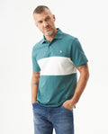 Men's Relaxed Fit Short Sleeve Polo Shirt in Cotton Stretch Blend Harborline