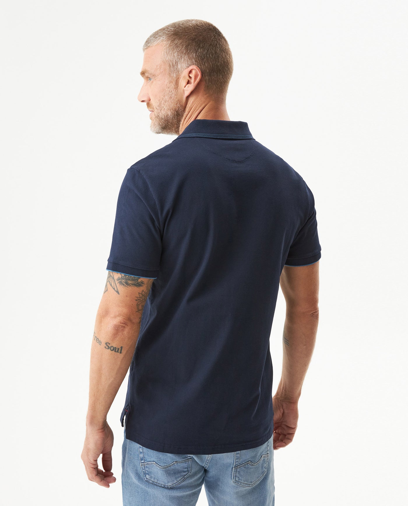 Men's Slim Fit Polo Shirt in Cotton Stretch Blend, Driftwood 609G011 - 5