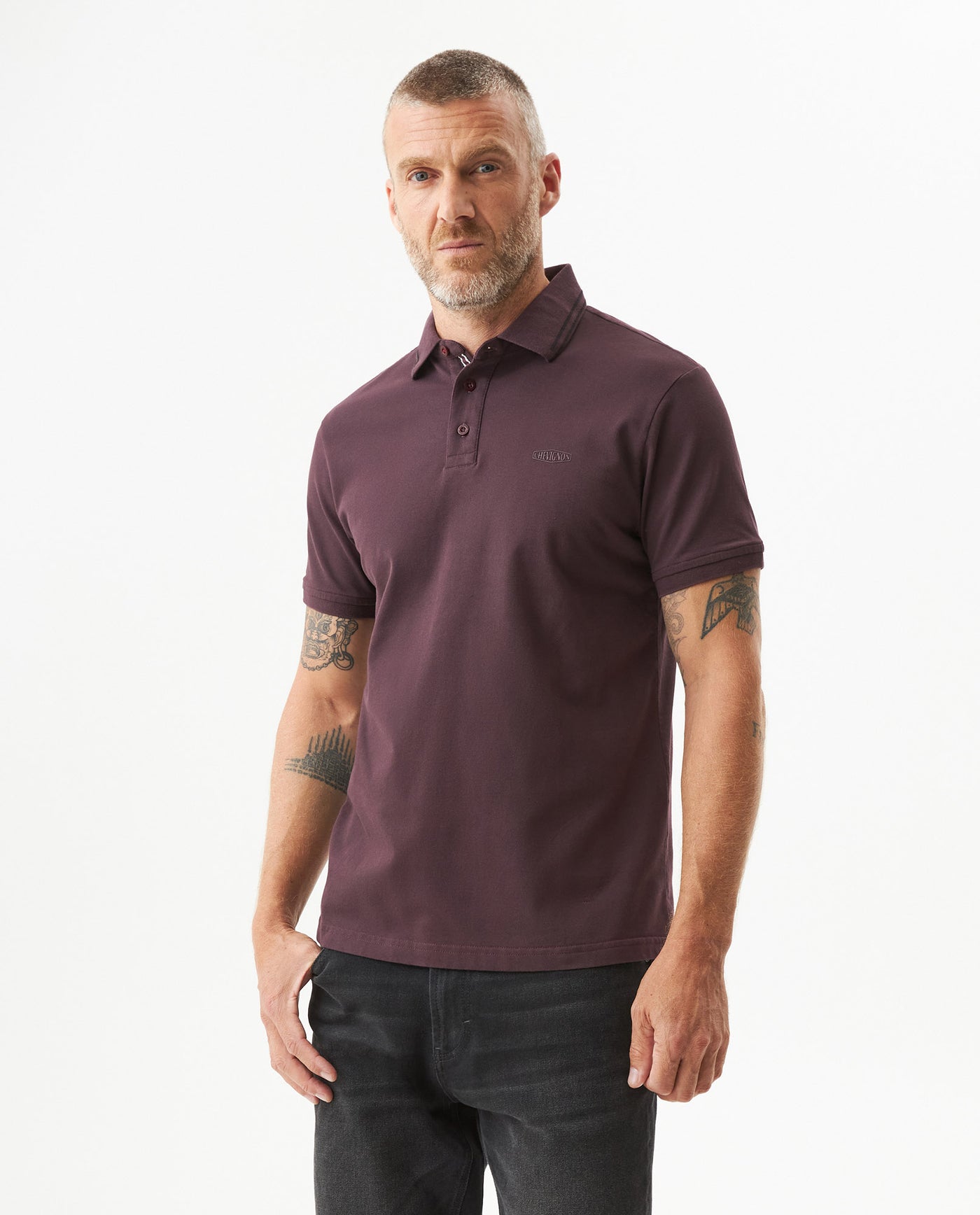 Men's Slim Fit Polo Shirt in Cotton Stretch Blend, Field 609G014 - 1